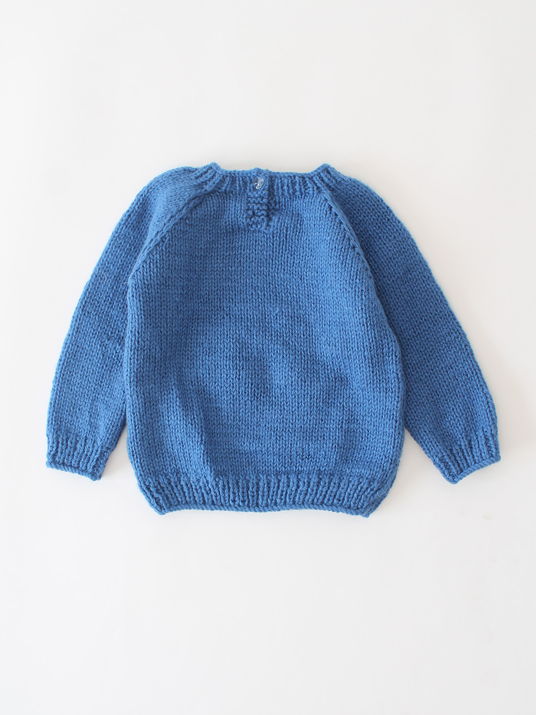 Woonie Handknitted One Text Embroidered Pullover - Blue