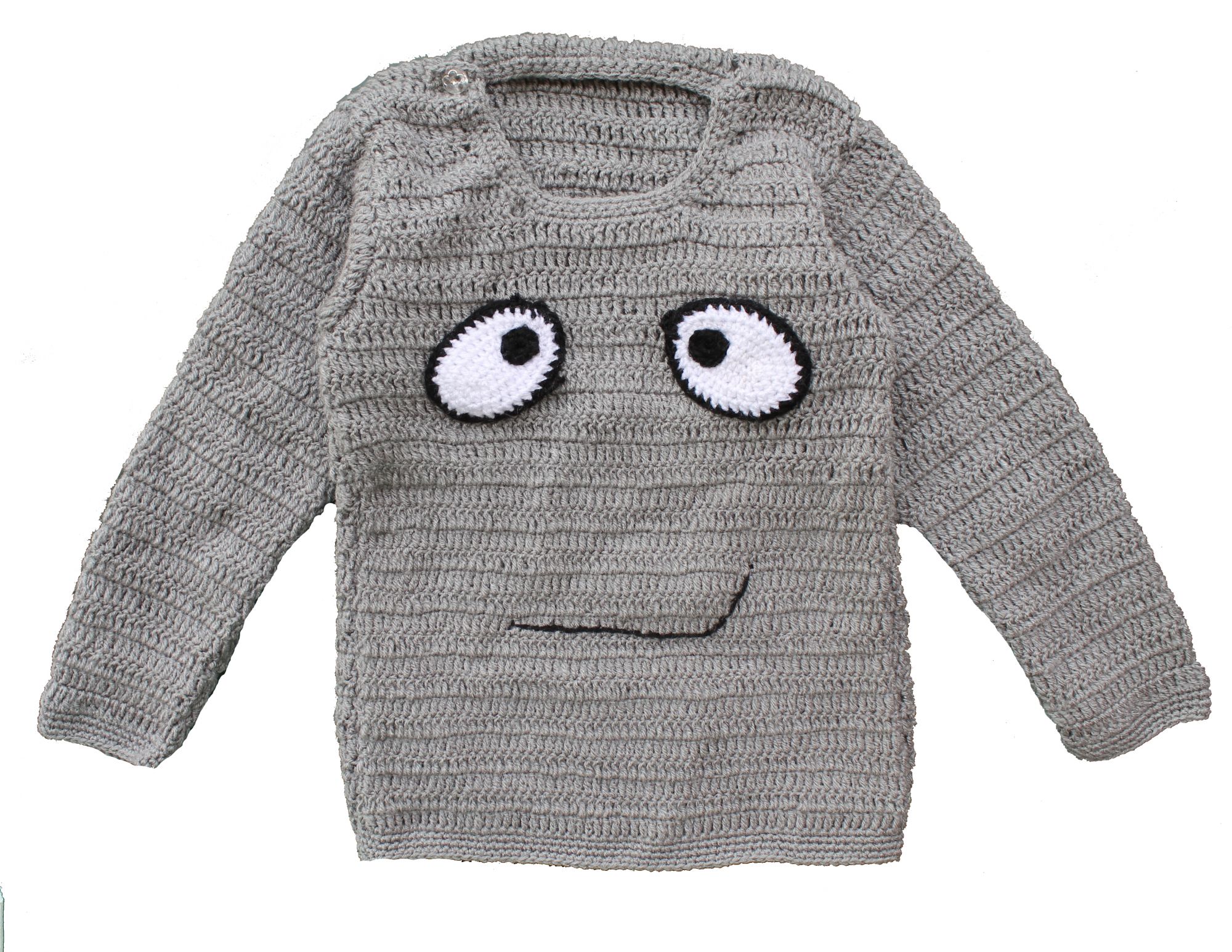 Woonie Handmade Grey Sweater for Kids