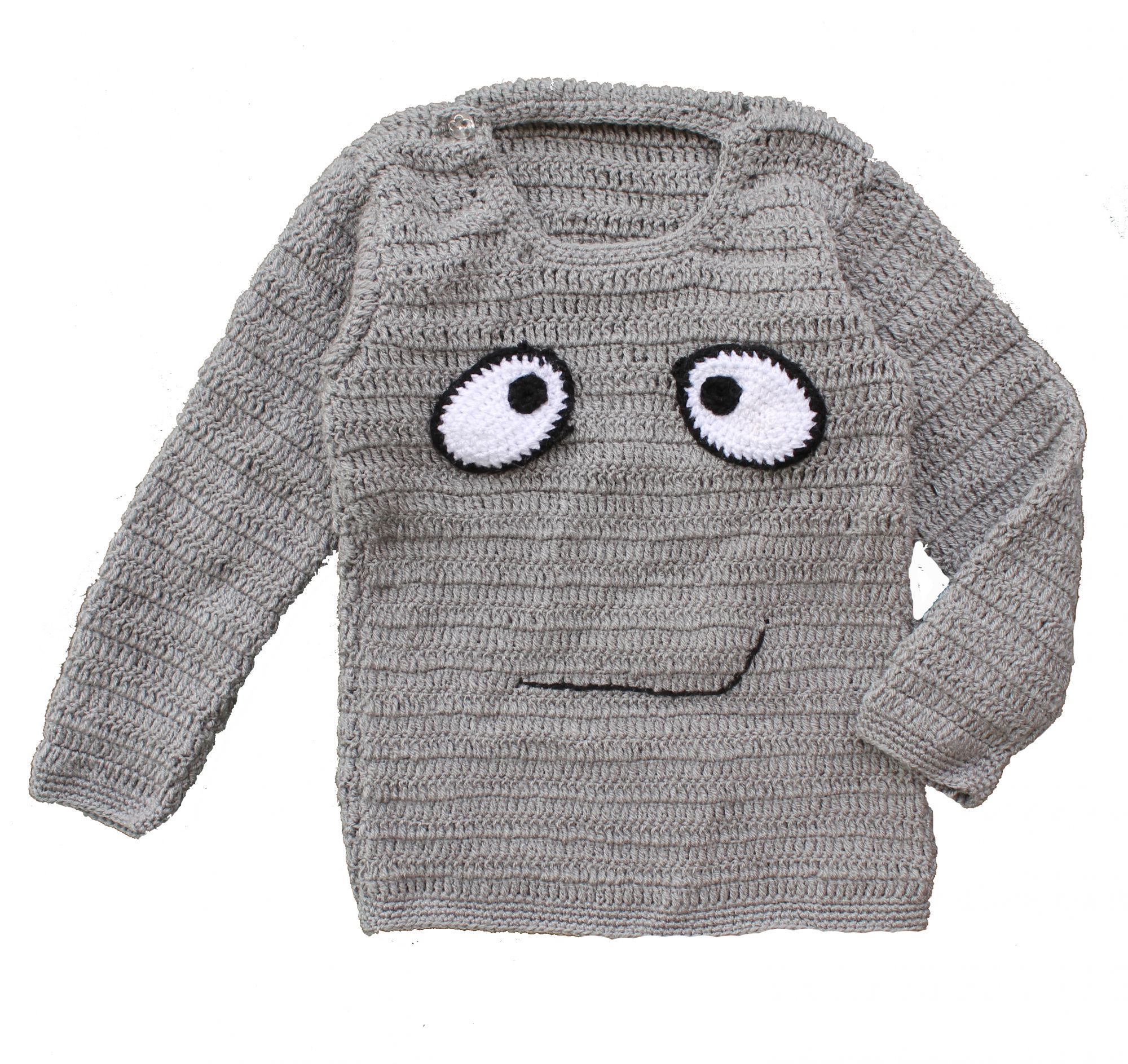 Woonie Handmade Grey Sweater for Kids