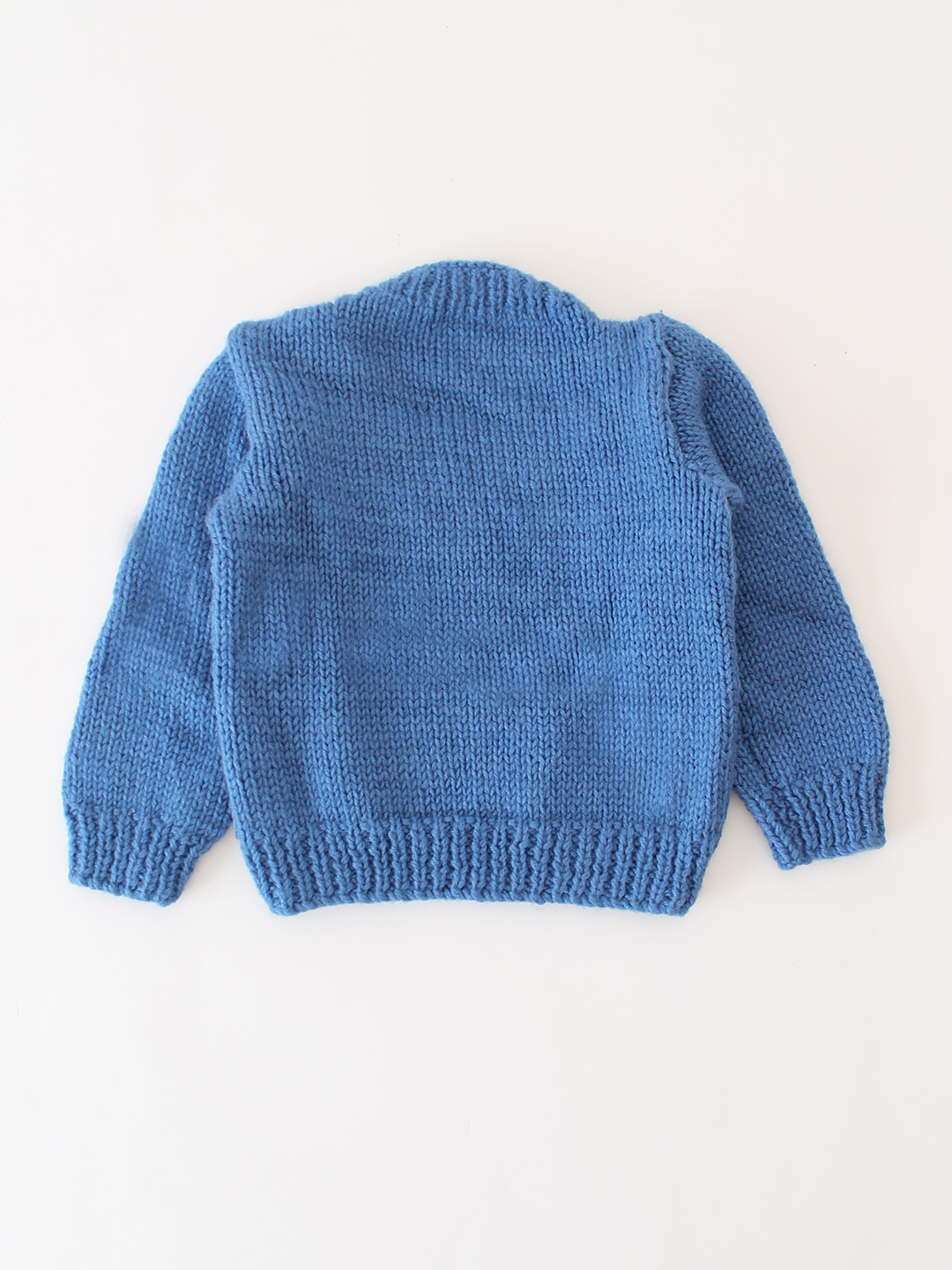 Woonie Handknitted Floral Embroidered Sweater - Blue