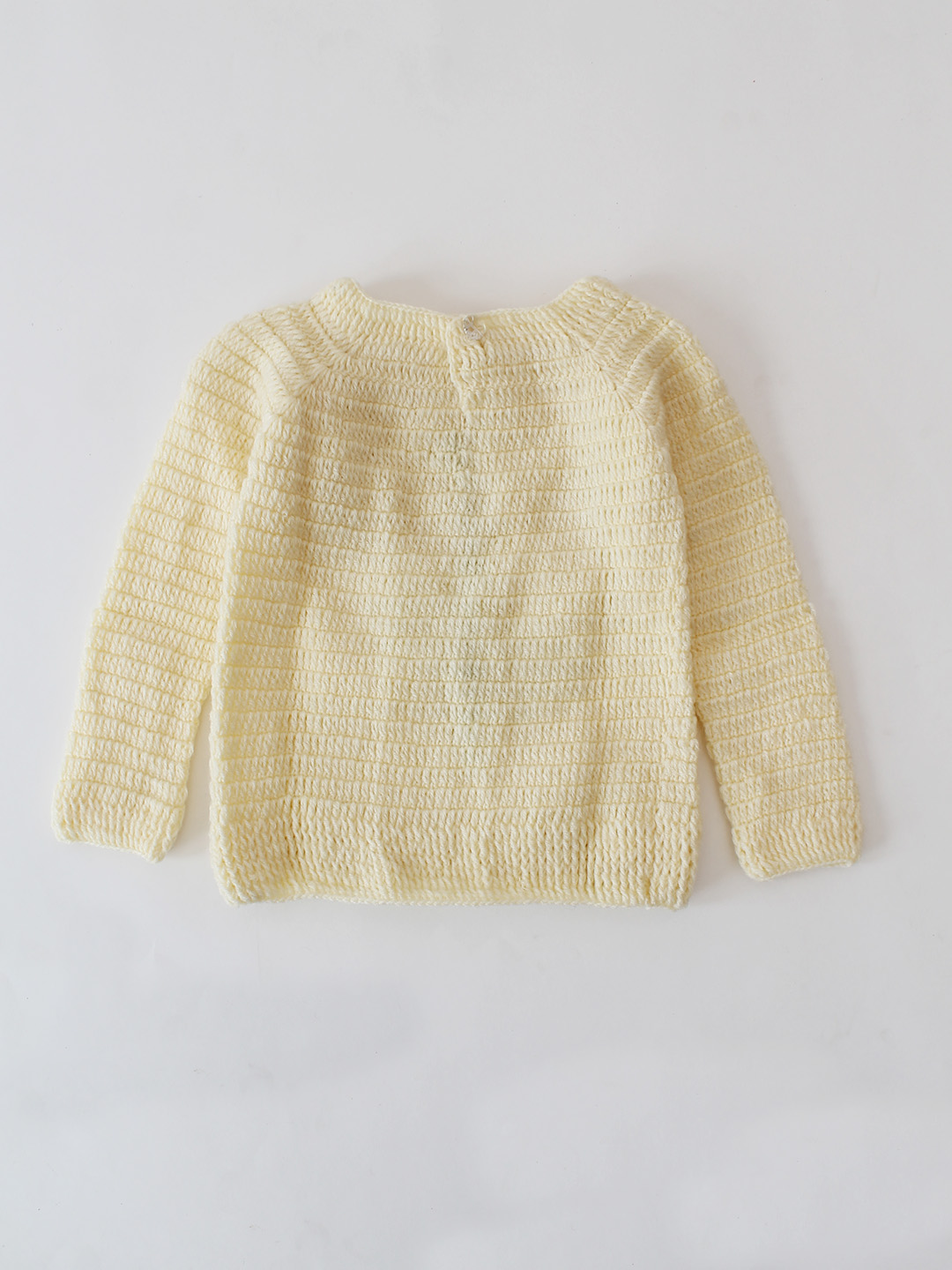Woonie Crochet Flower Designed Sweater - Cream