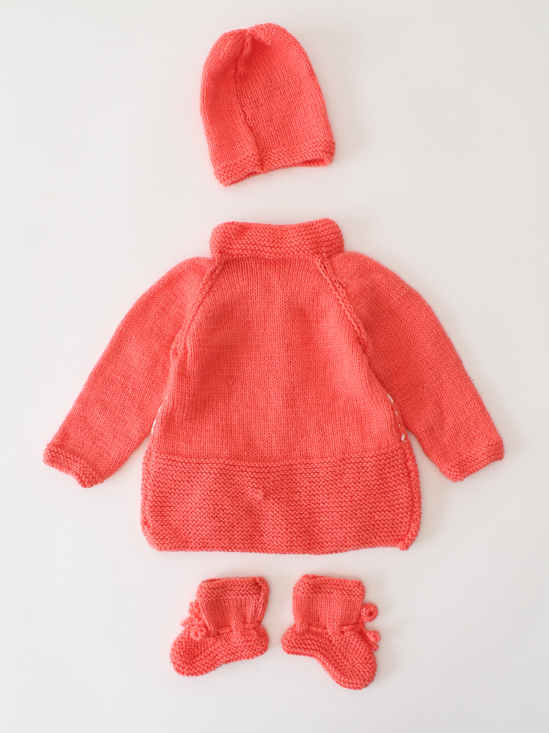 Woonie Handknitted Collar Detailed Cardigan - Orange