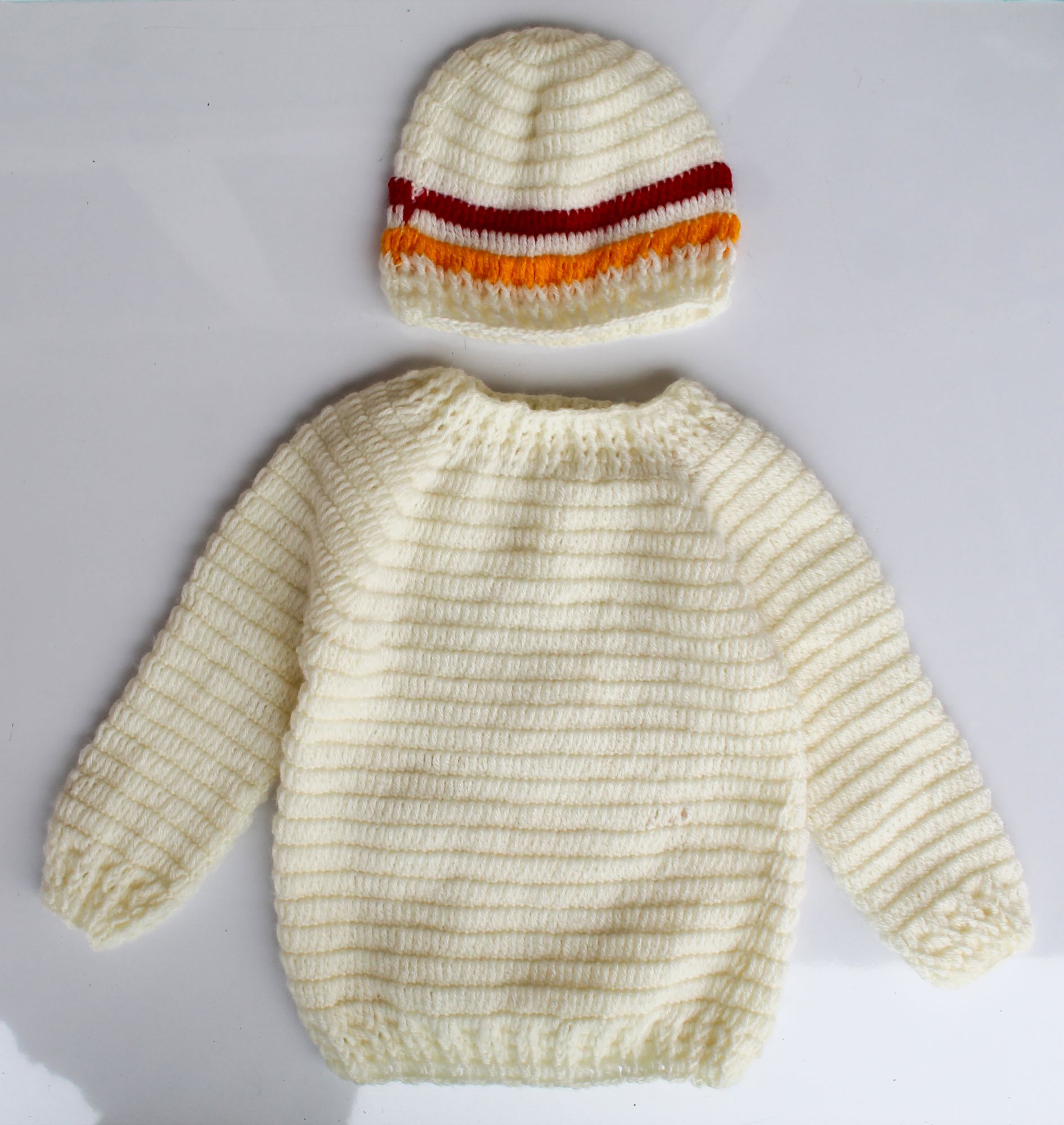 Woonie Handmade Pizza Sweater with Cap for Kids