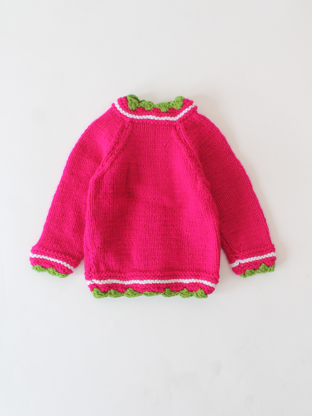 Woonie Handknitted Self Design Cardigan - Pink