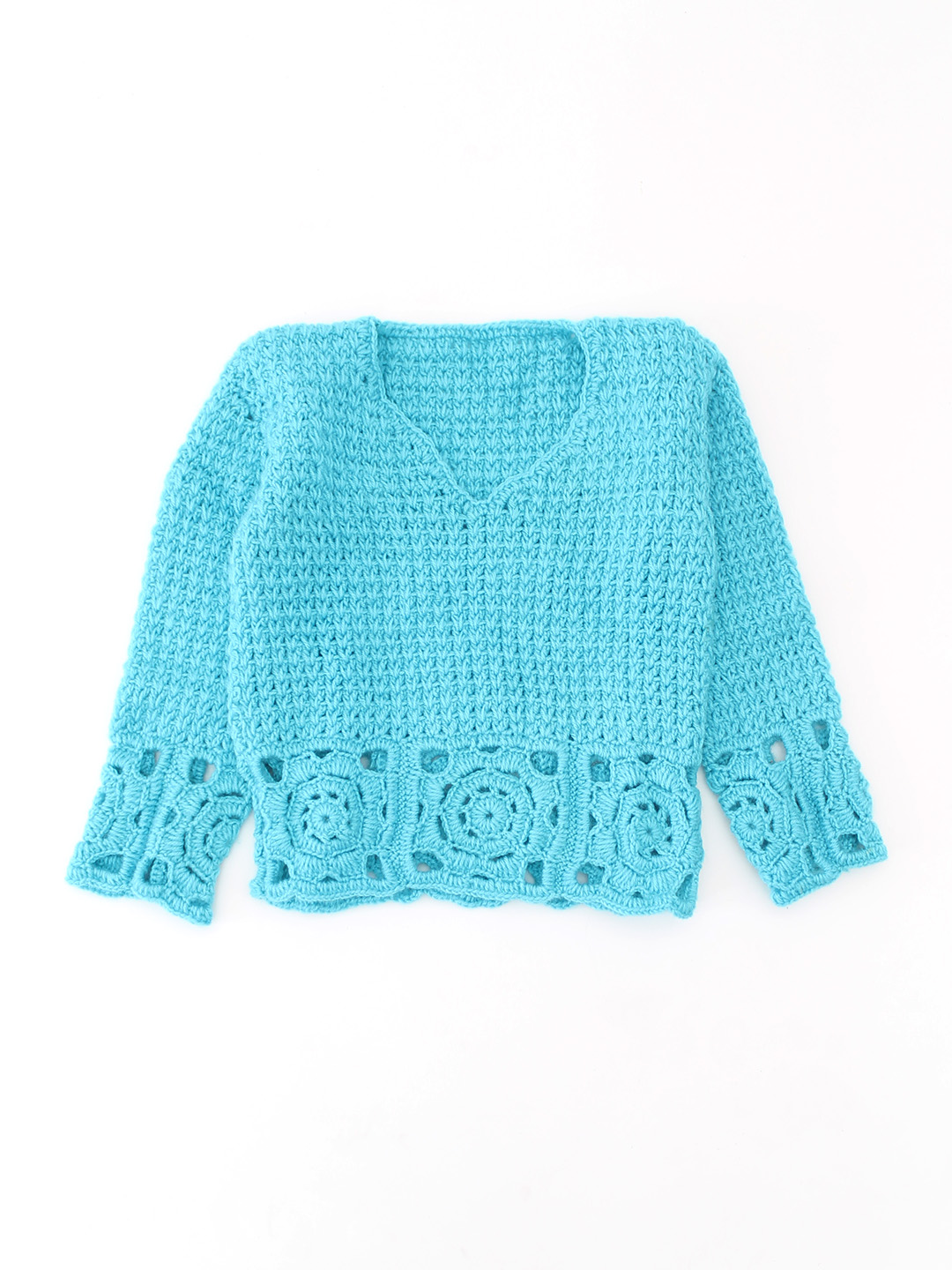 Woonie Crochet Pullover - Blue
