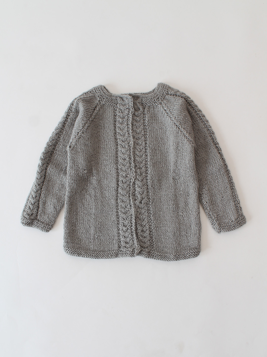 Woonie Handknitted Self Design Sweater - Grey