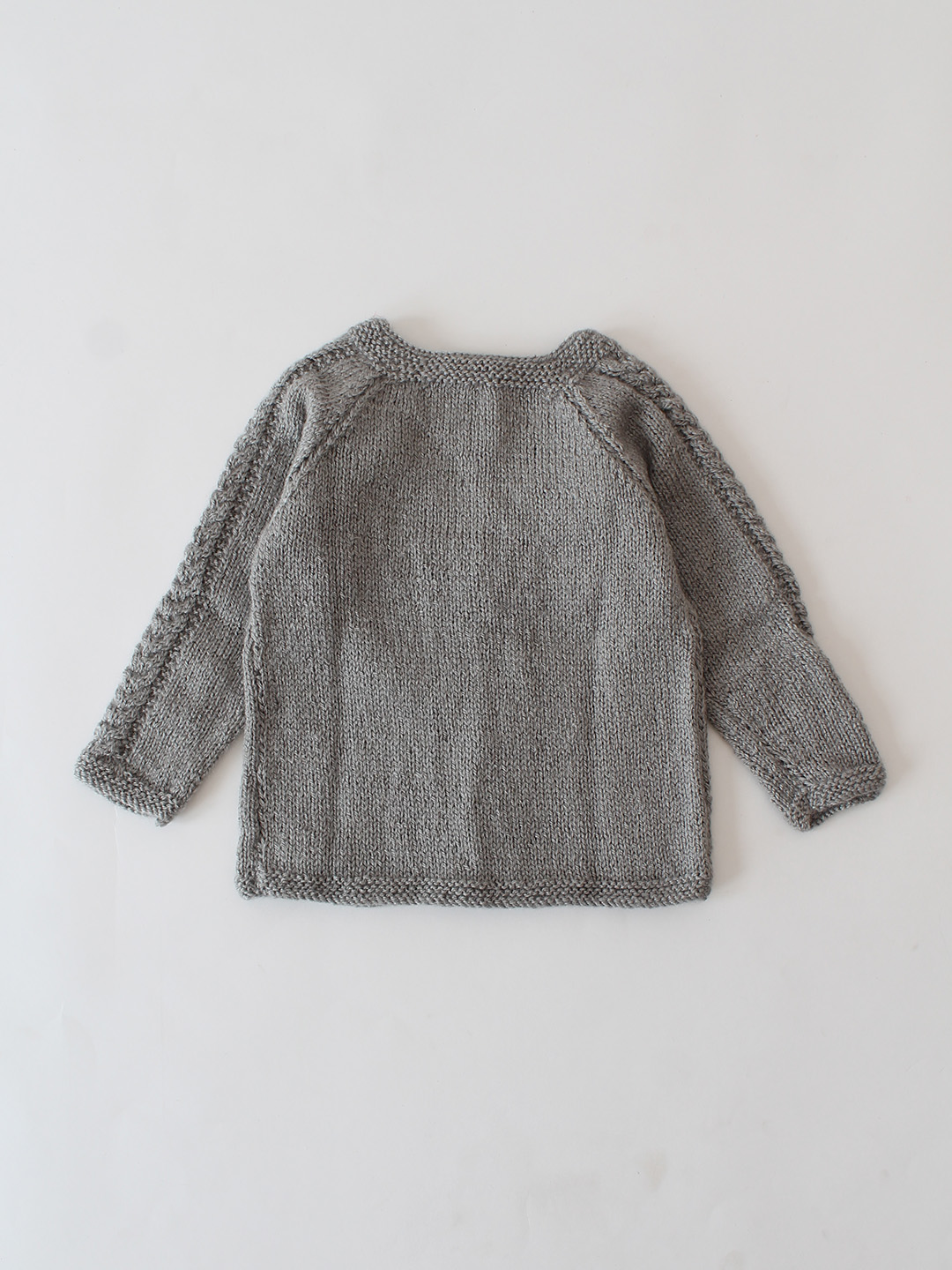 Woonie Handknitted Self Design Sweater - Grey
