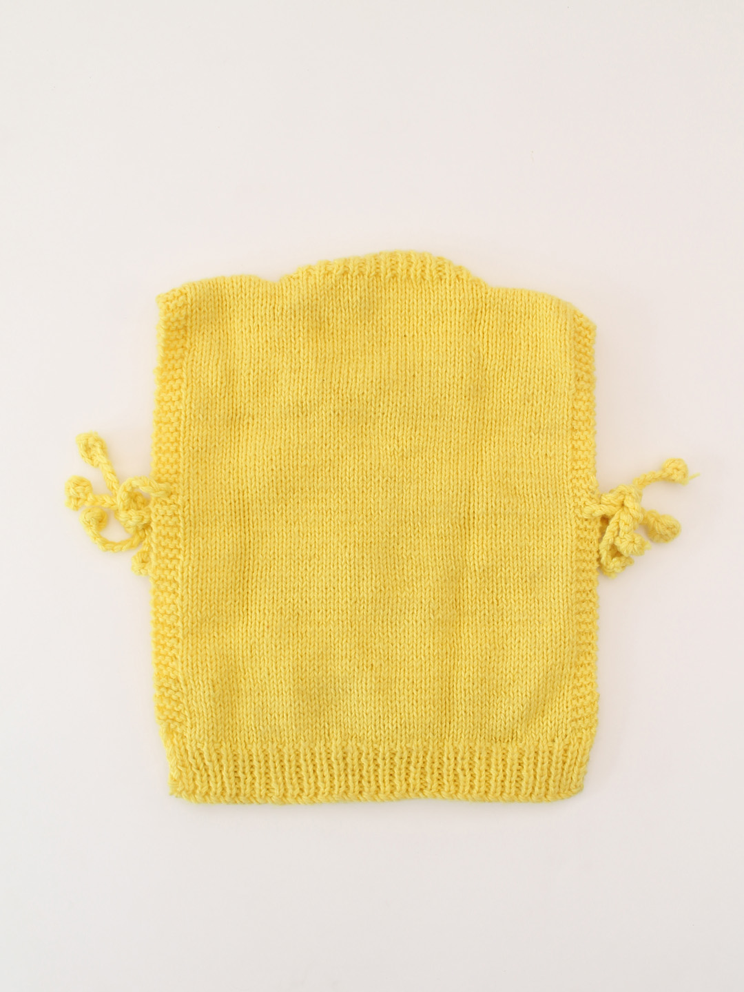 Woonie Handknitted Daisy Side Tie-up Detailed Sweater Vest - Yellow
