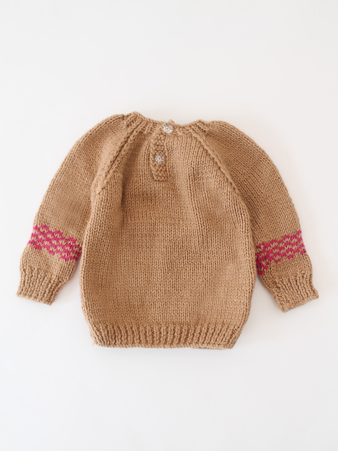 Woonie Handknitted Self Design Sweater - Beige