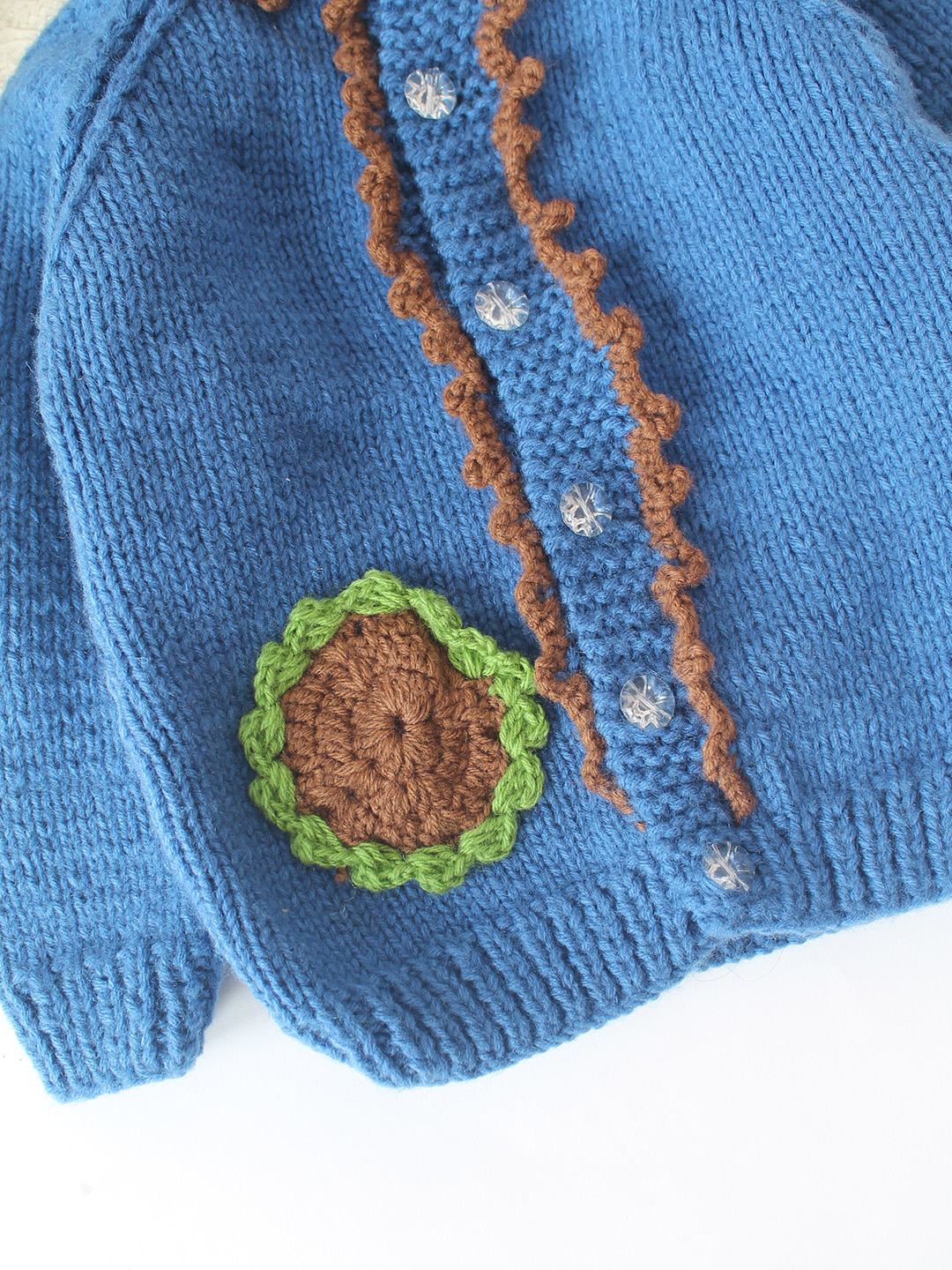 Woonie Handknitted Scallop Detailed Sweater - Blue
