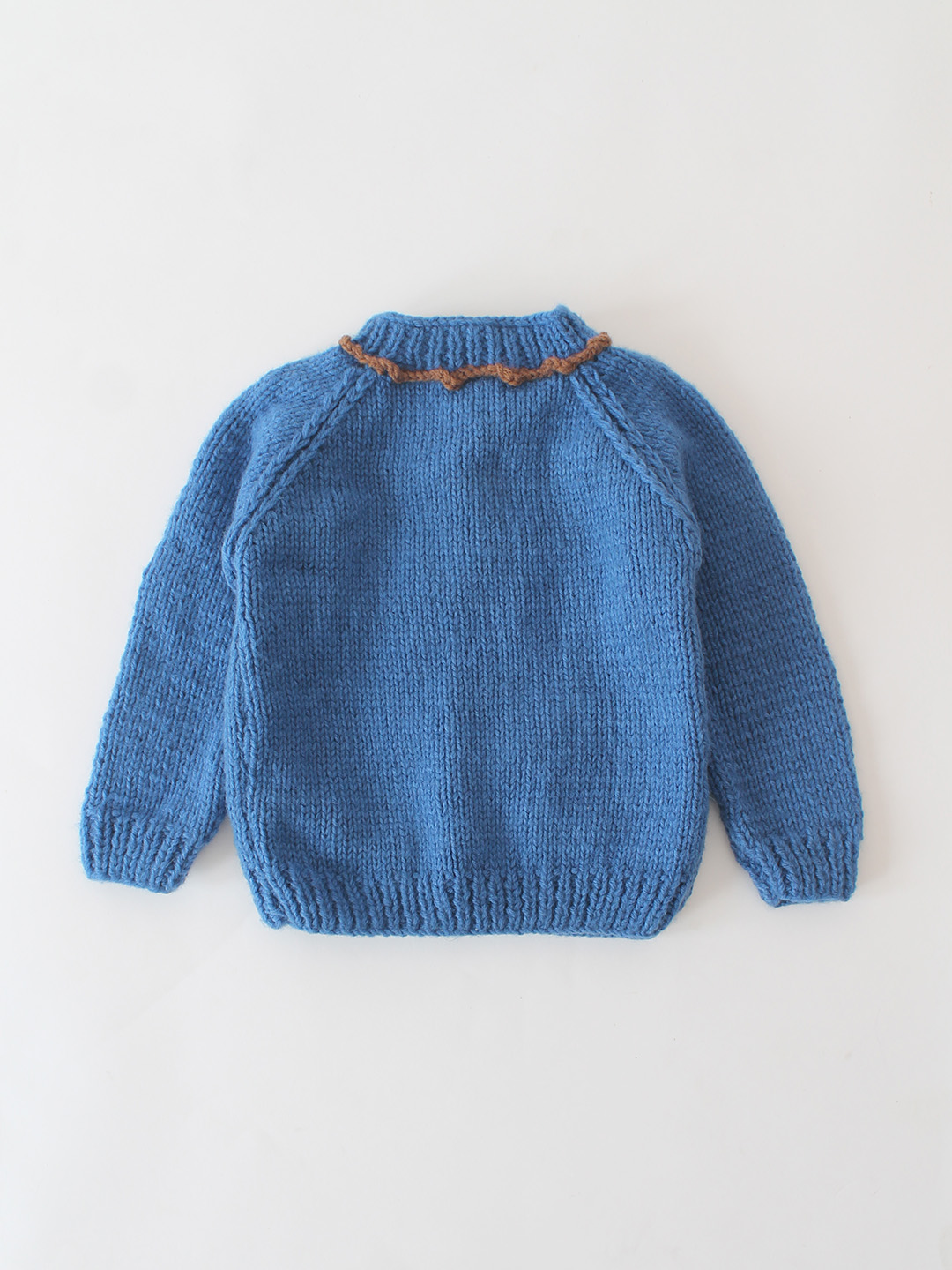 Woonie Handknitted Scallop Detailed Sweater - Blue