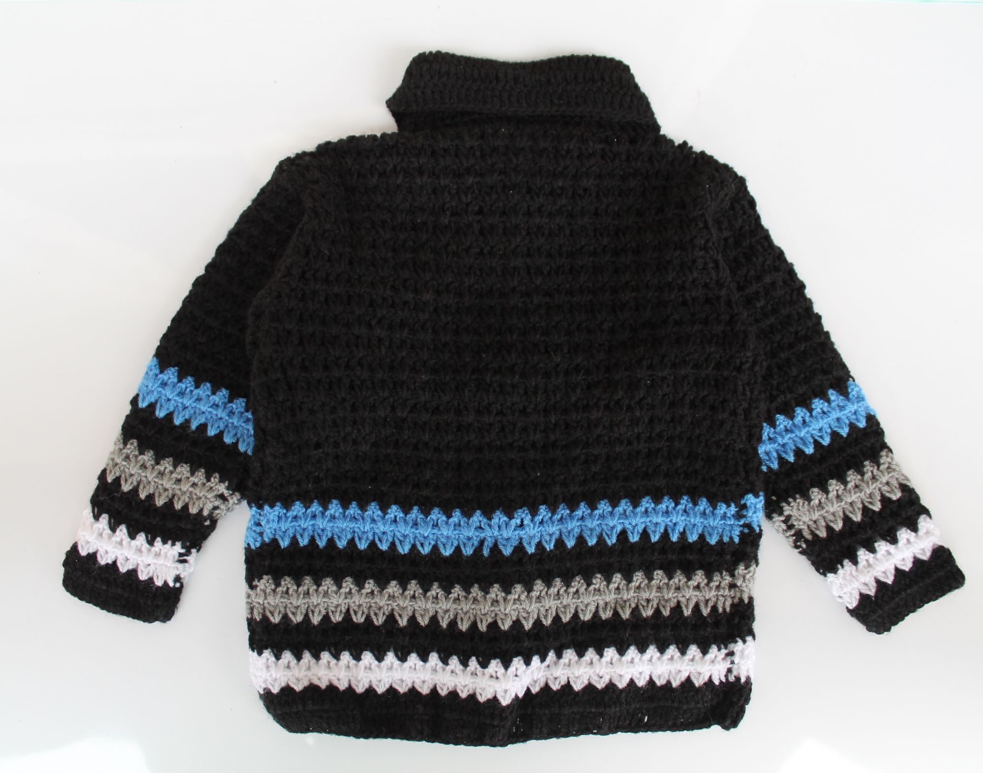Woonie Handmade Black Collared Sweater for Kids