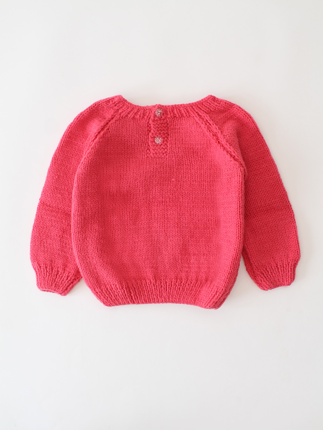 Woonie Handknitted Princess Text Embroidered Sweater - Pink