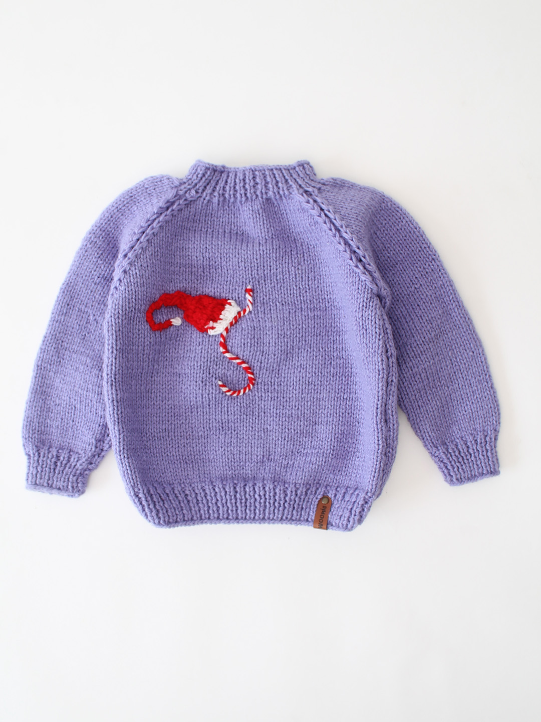 Christmas Theme Embroidered Sweater - Lavender