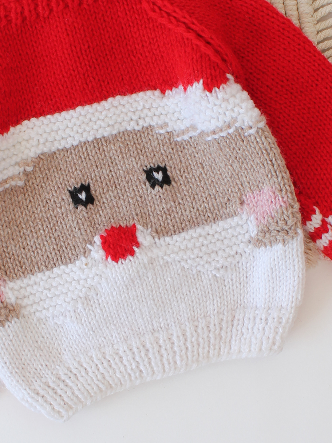Santa Face Design Sweater - Red