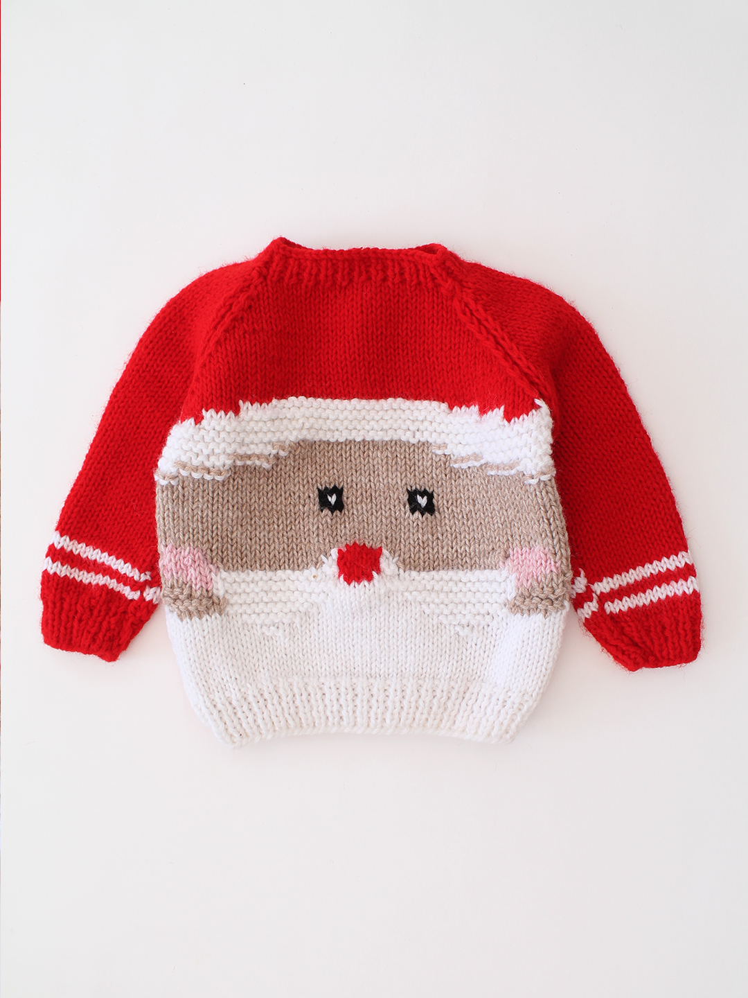 Santa Face Design Sweater - Red
