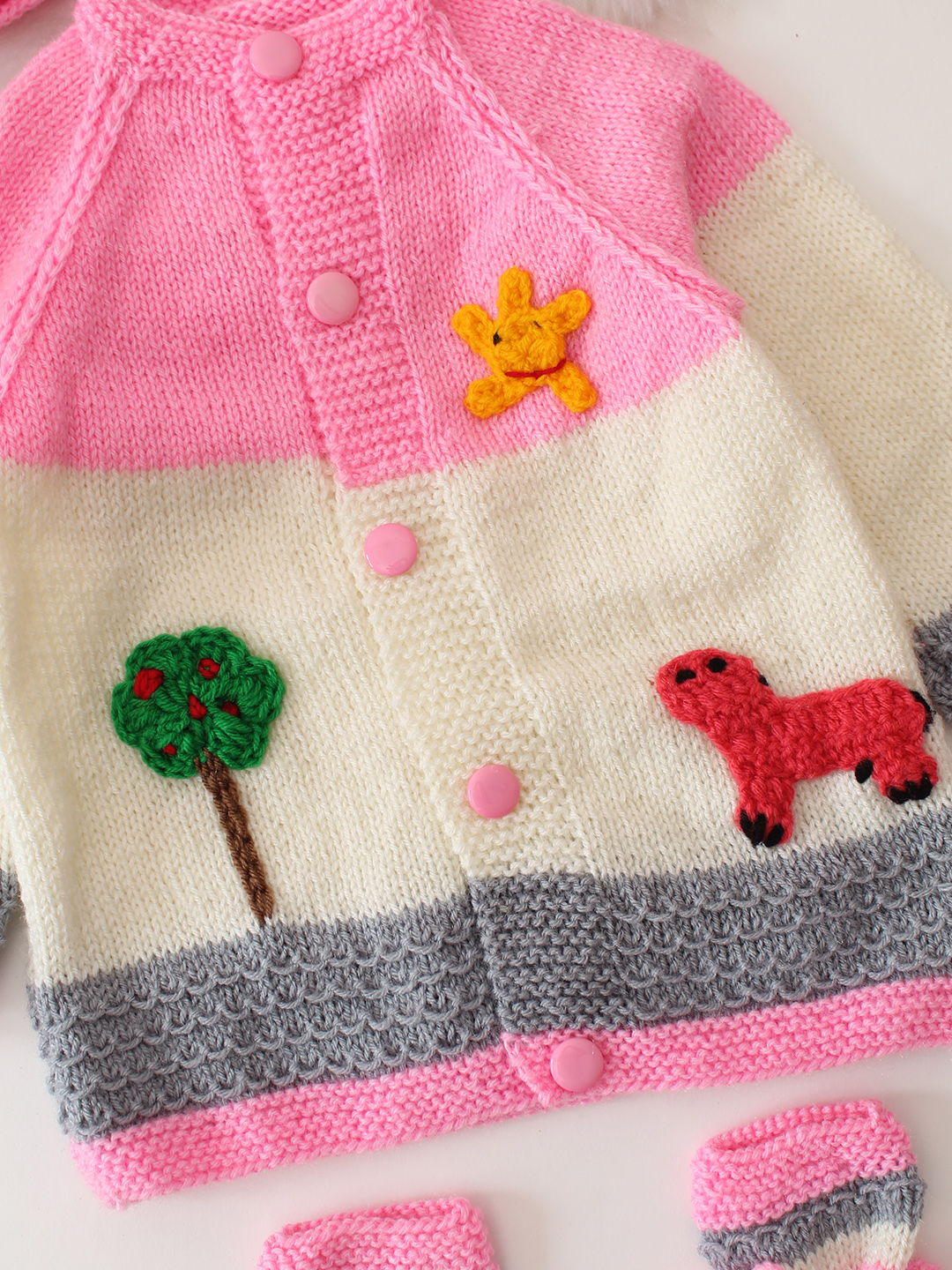 Handknitted Farmland Sweater - Pink