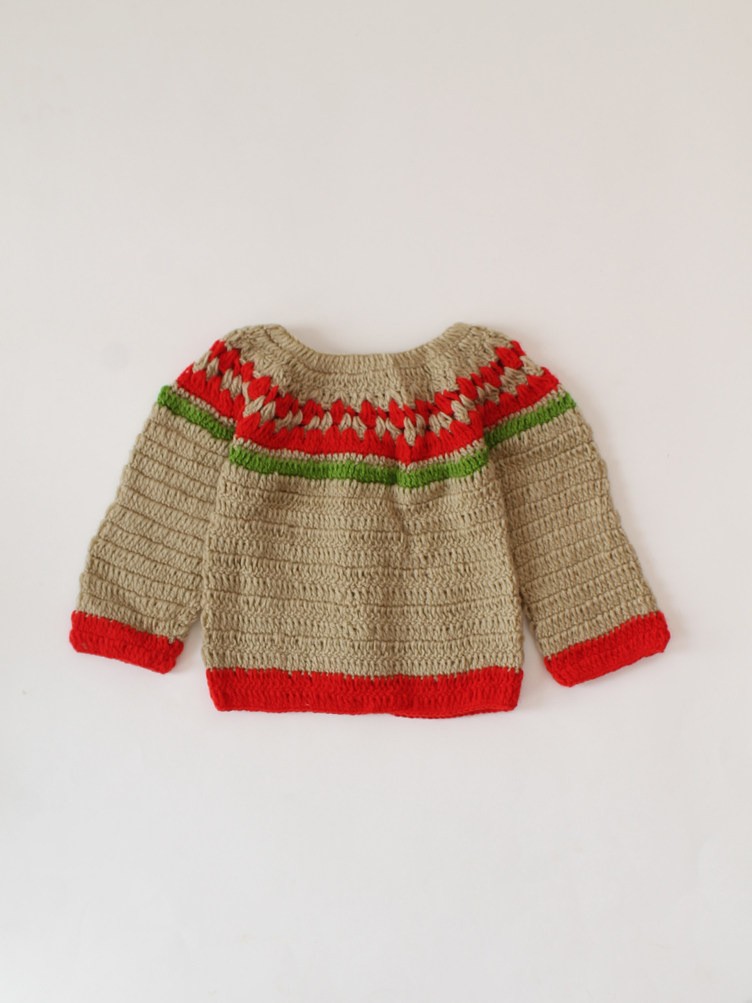 Self Design Baby Sweater - Beige