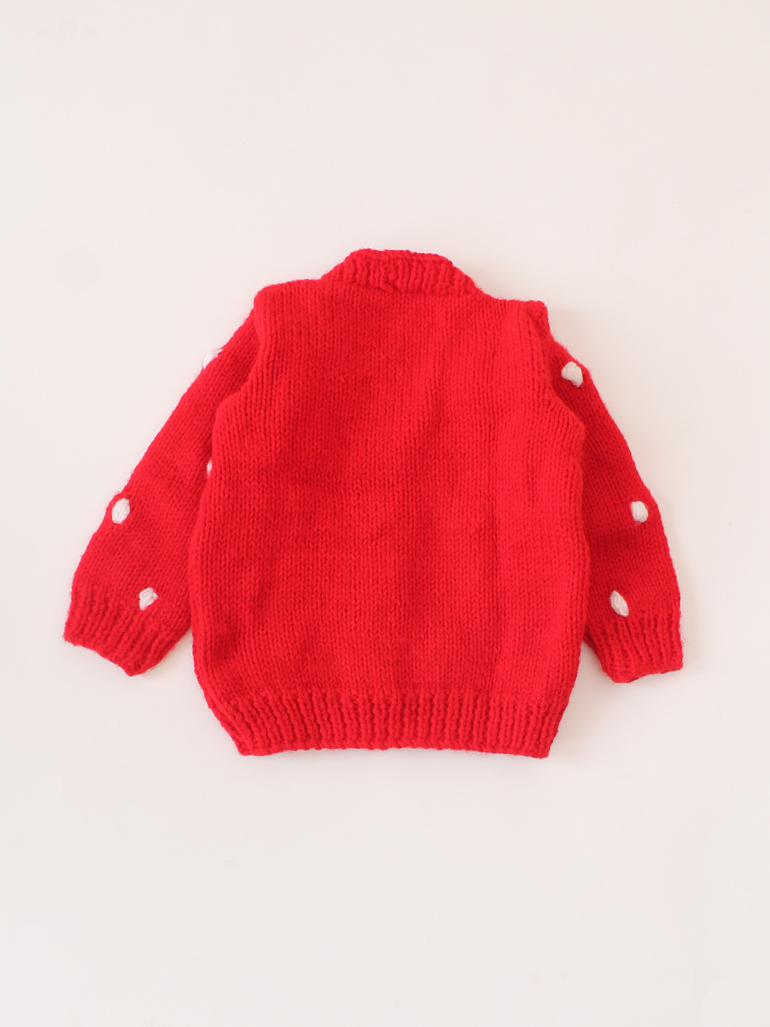 Bubble Design Color Block Cardigan - Red