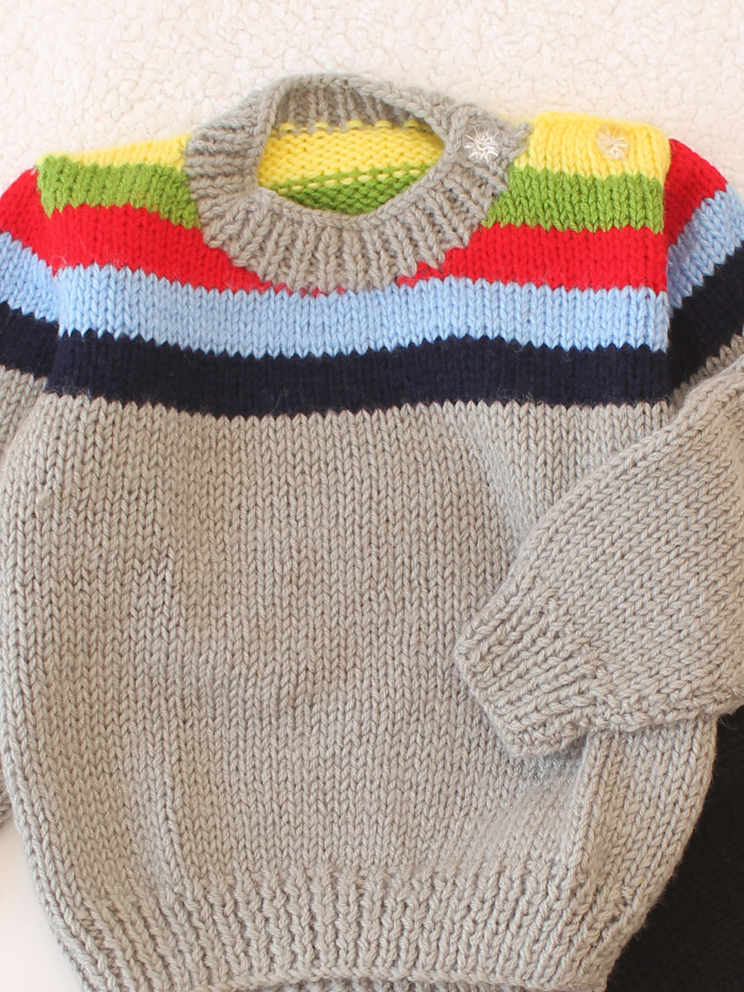 Woonie Striped Sweater Set - Grey