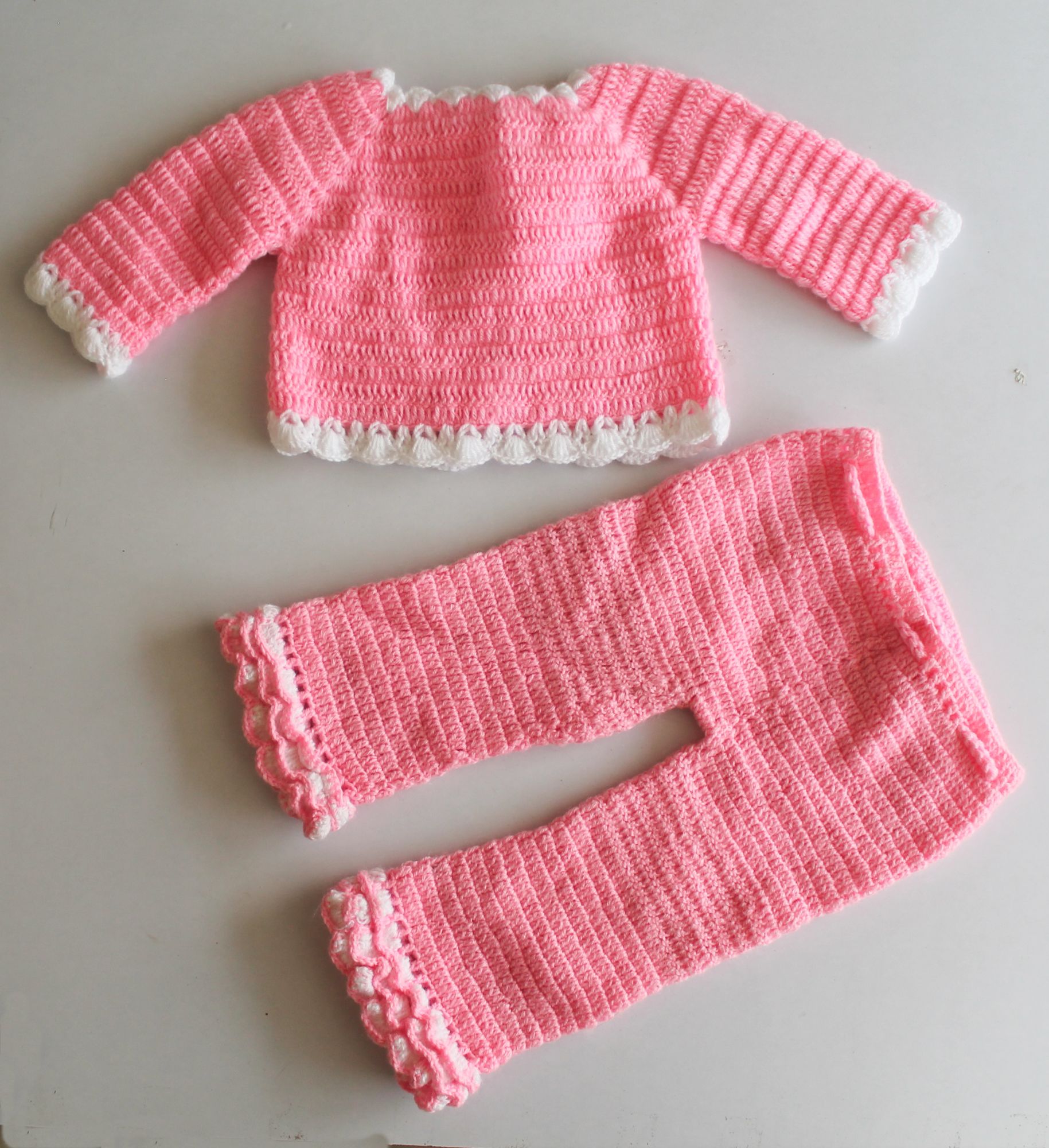 Woonie Sleeveless Handmade Crop Top With Bottom An Jacket-Pink