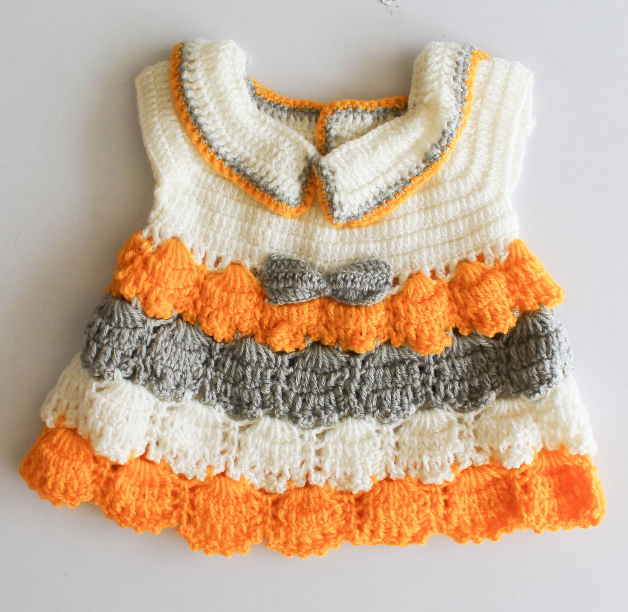 Woonie Handmade Sleeveless Shell Patterned Top With Flared Pants - Orange