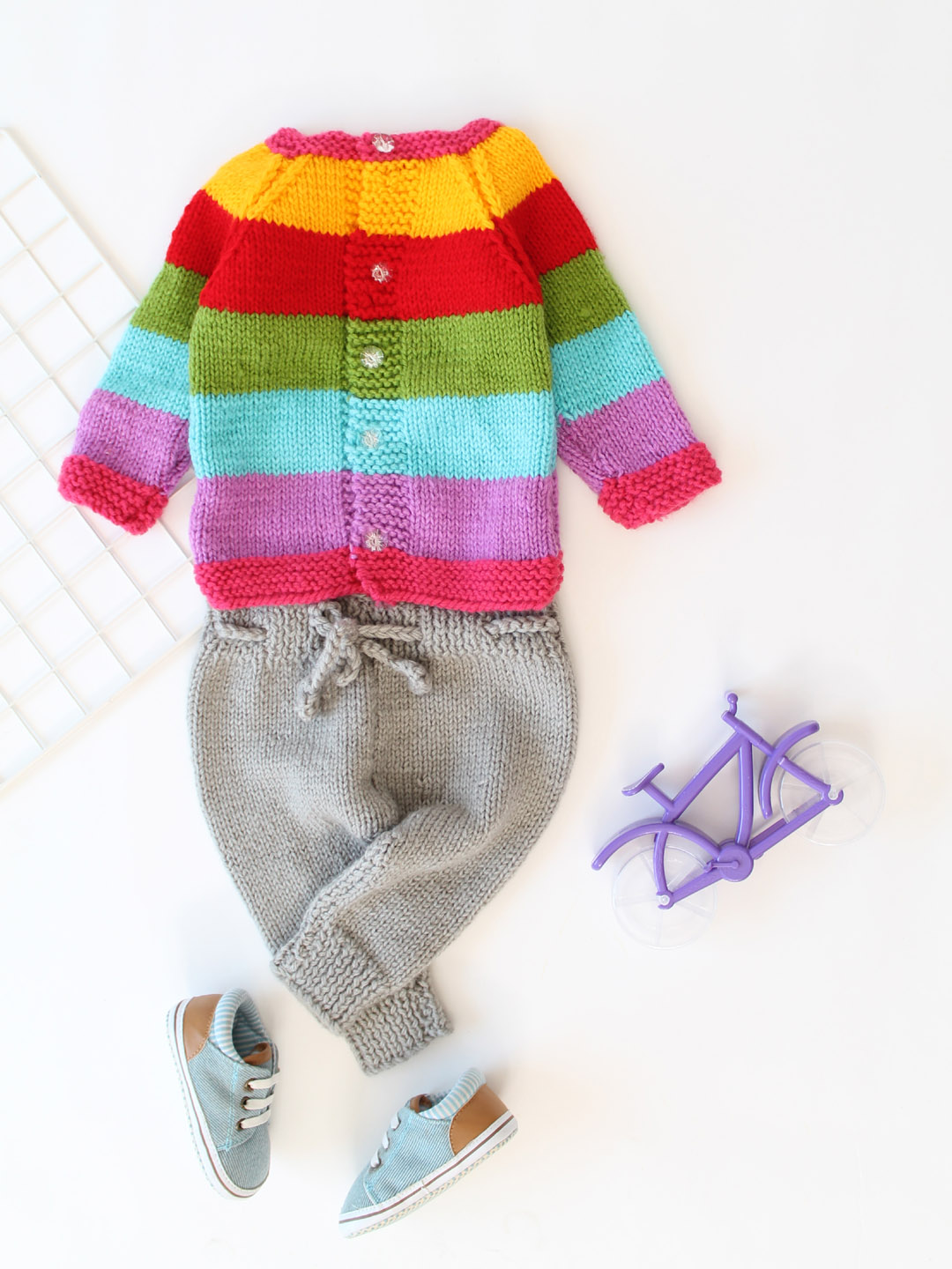 Woonie Handmade Full Sleeves Sweater With Pant - Multicolor