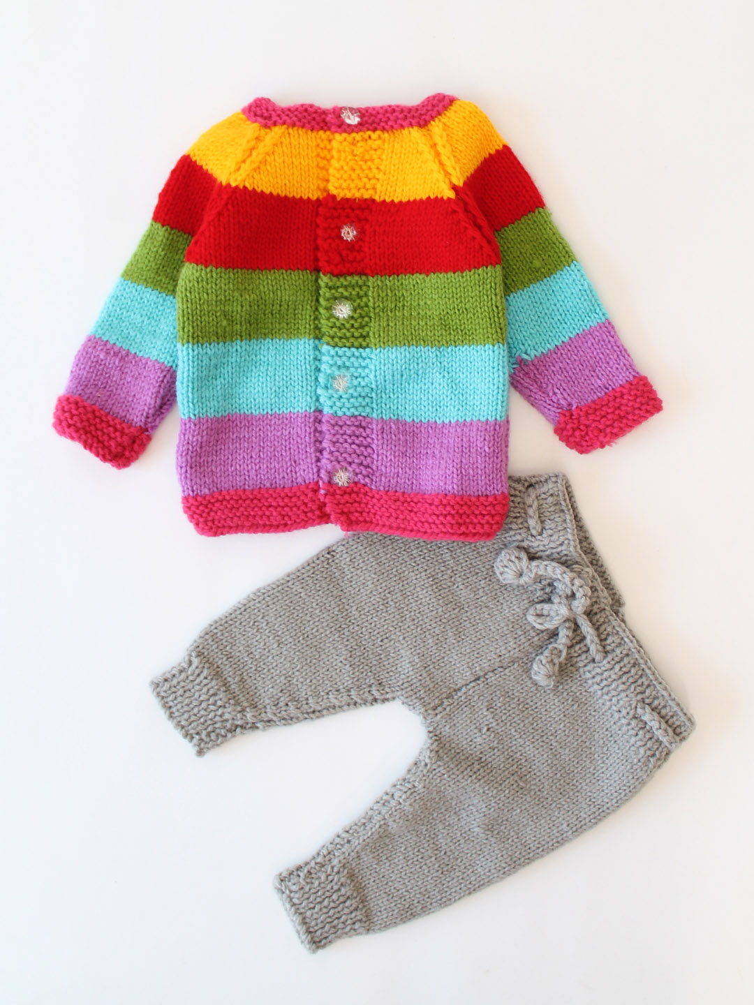 Woonie Handmade Full Sleeves Sweater With Pant - Multicolor