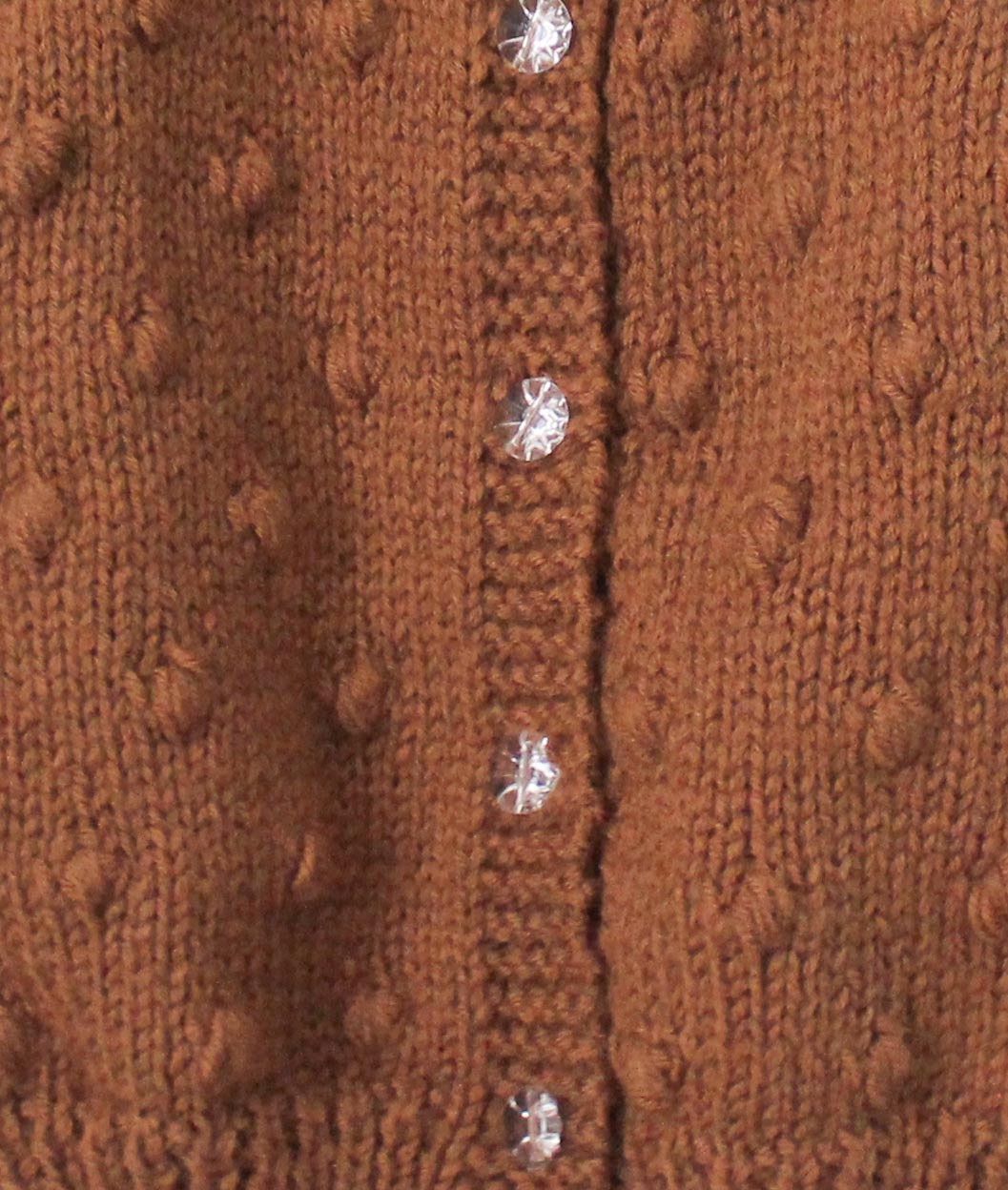 Woonie Handmade Full Sleeves Bubbles Design Sweater With Pant- Dark & Light Brown