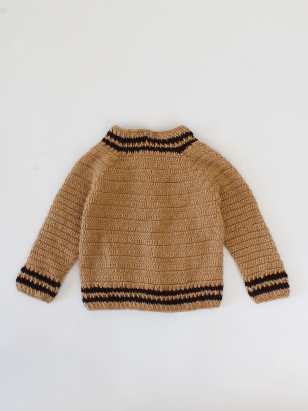 Handmade Full Sleeves Pocket Detailing Sweater with Pant & Cap-Brown