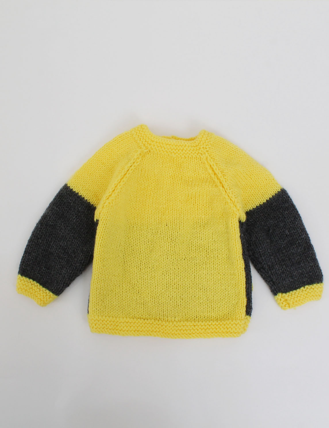 Handmade Full Sleeves Knitted Paw Detailing Sweater With Pant-Yellow & Black