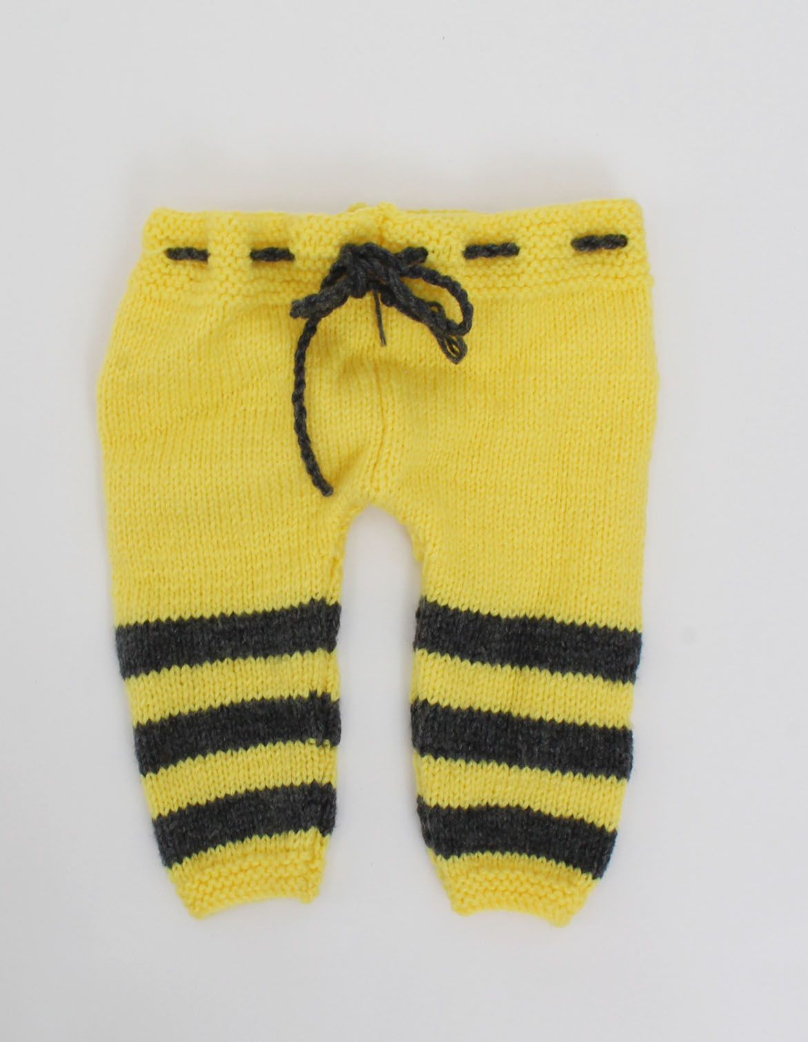 Handmade Full Sleeves Knitted Paw Detailing Sweater With Pant-Yellow & Black