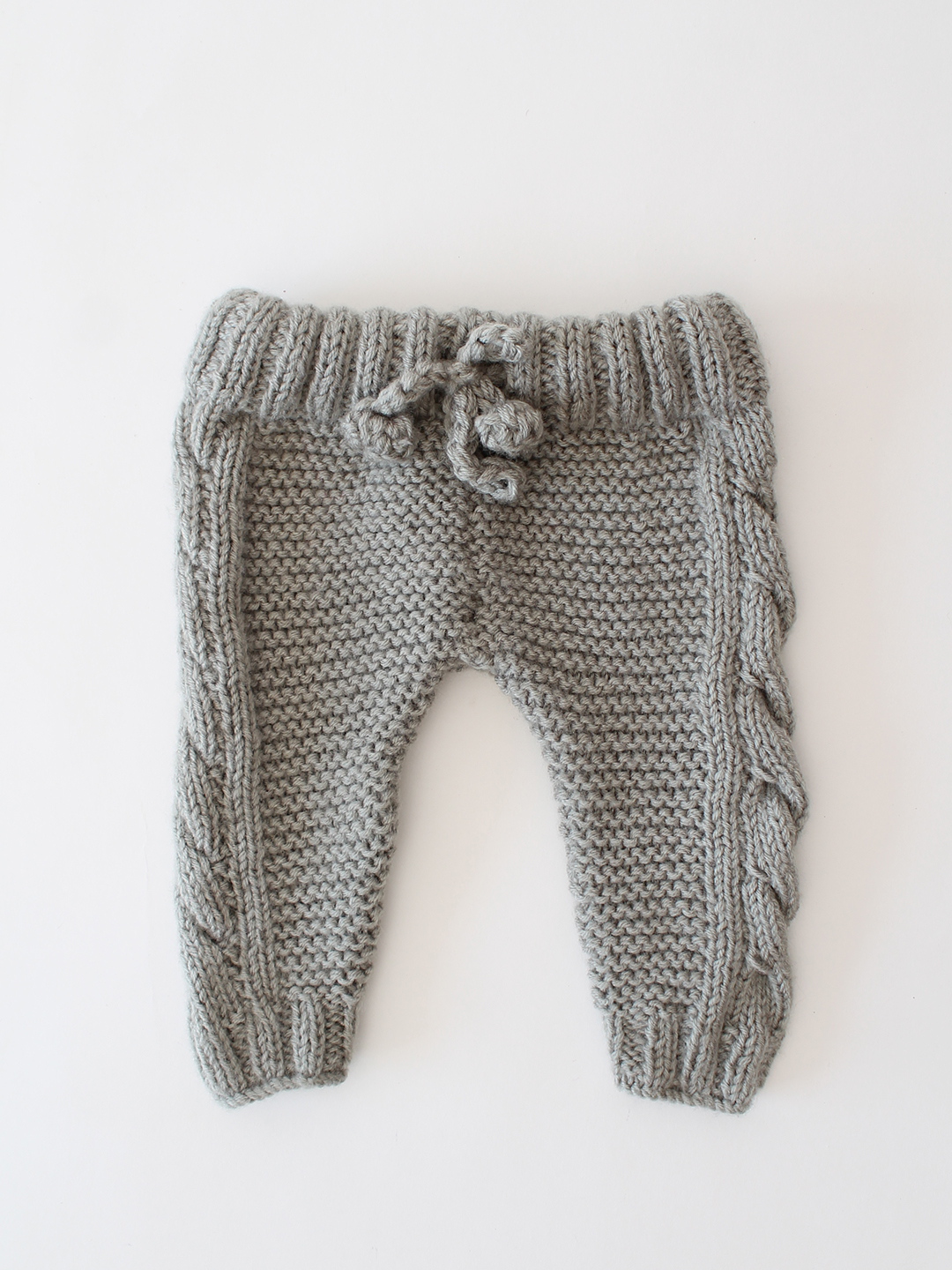 Woonie Handknitted Striped Sweater Set - Grey