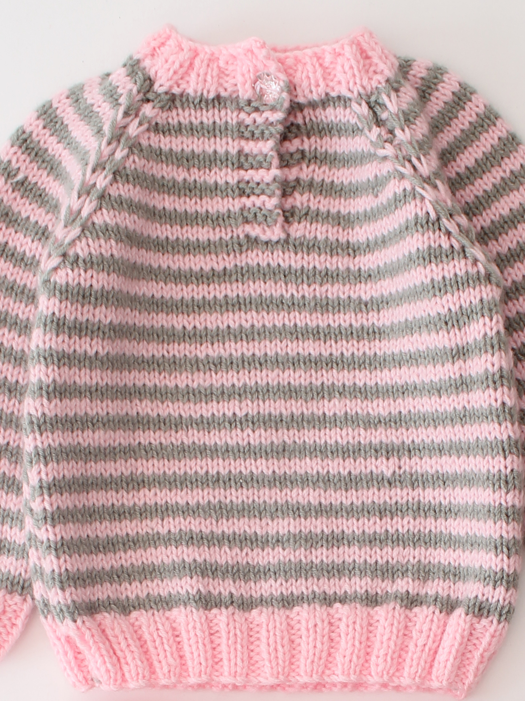 Woonie Handknitted Striped Sweater Set - Pink