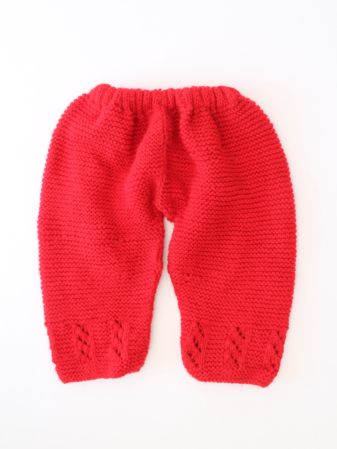 Woonie Handknitted Self Design Sweater Set with matching Socks - Red