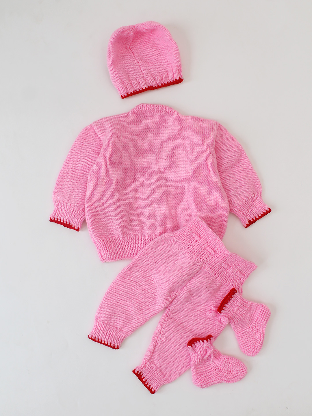 Woonie Cup Cake Designed Sweater Set - Pink