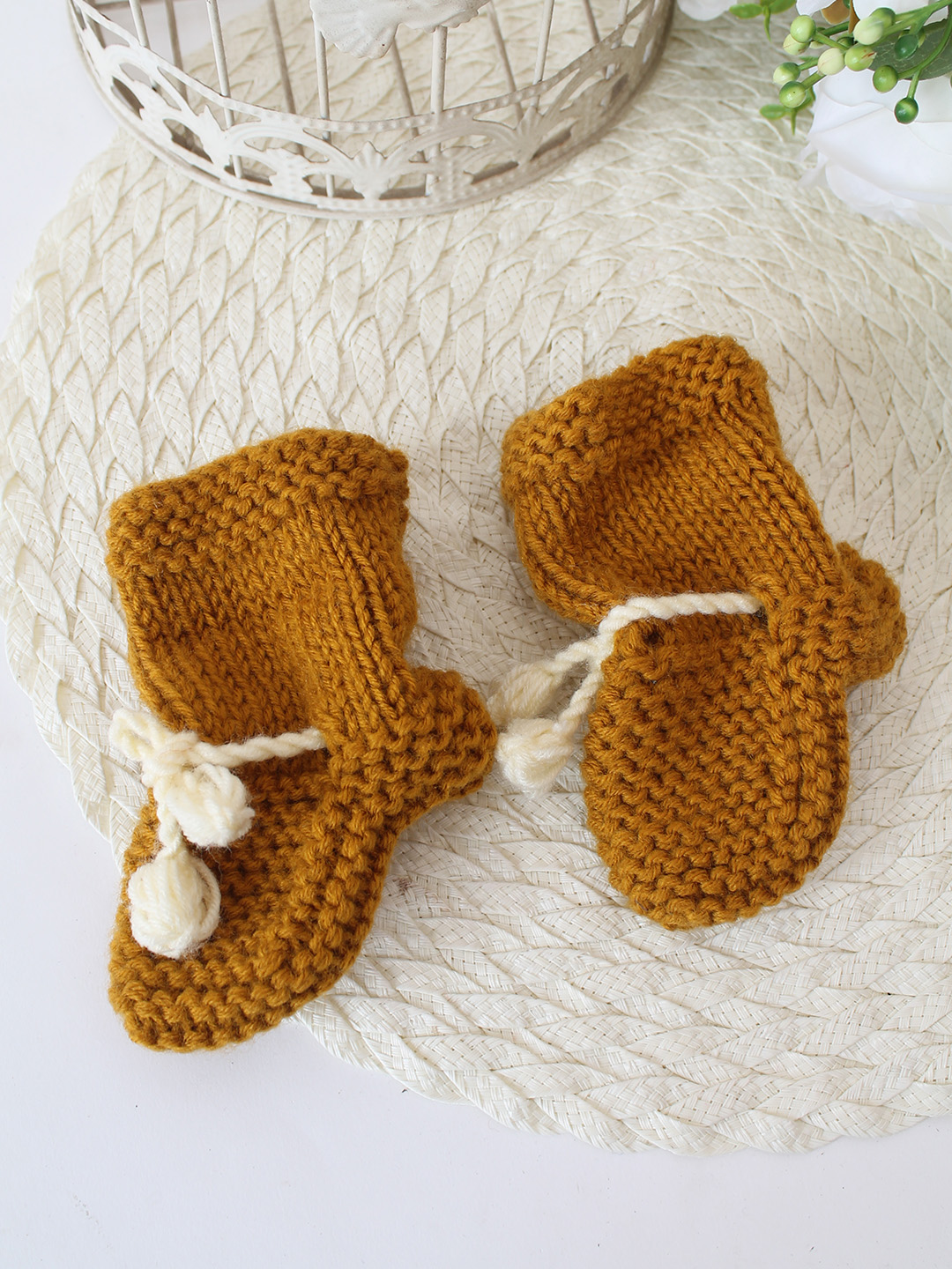 Woonie Handknitted Socks - Mustard