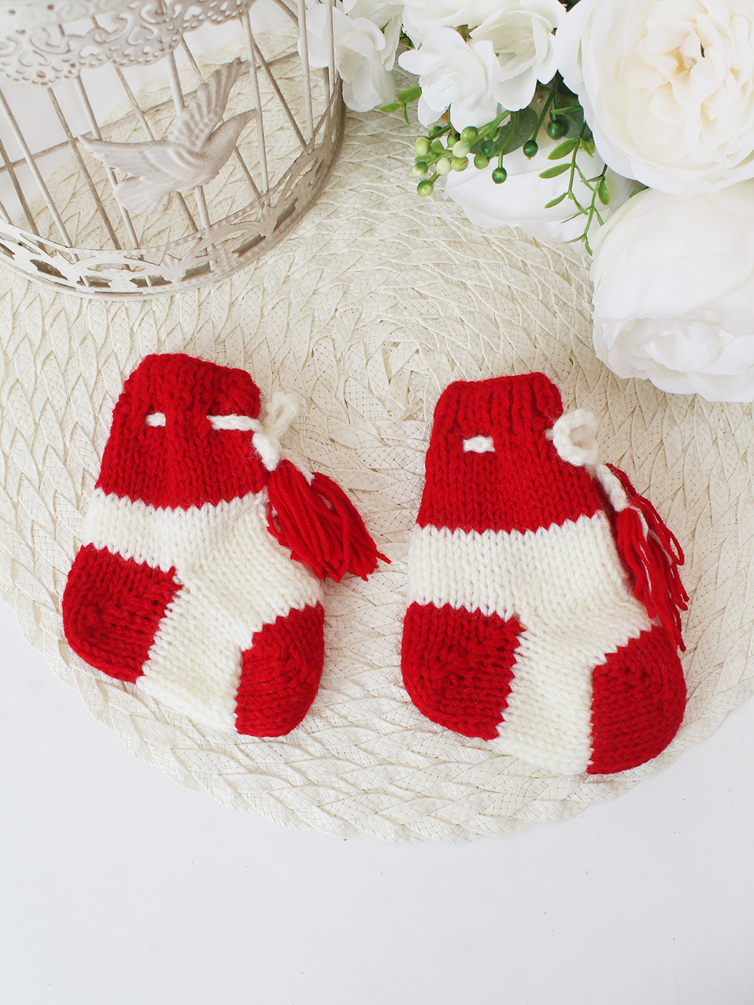 Woonie Handknitted Socks - Red