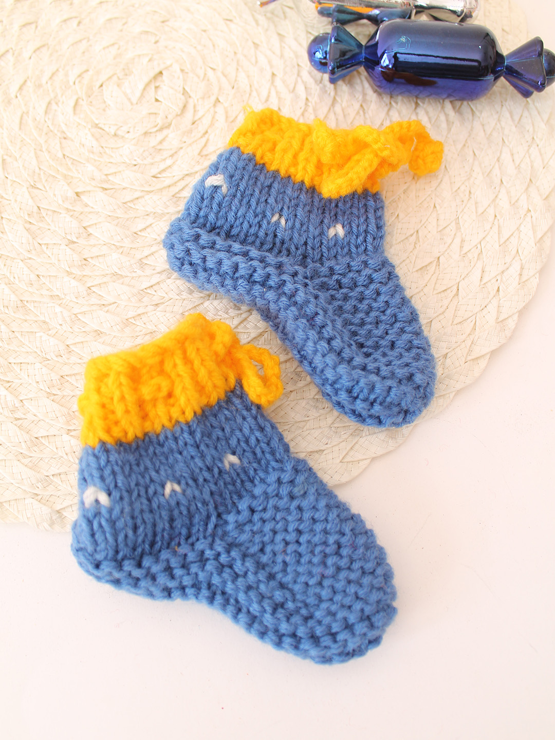 Woonie Handknitted Socks  Blue