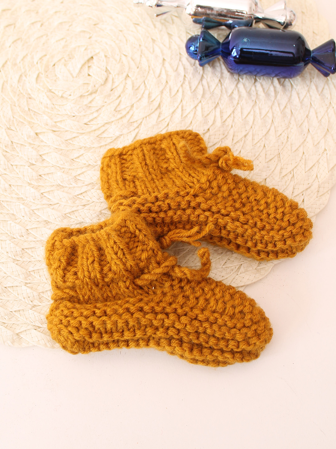 Woonie Handknitted Socks  Mustard