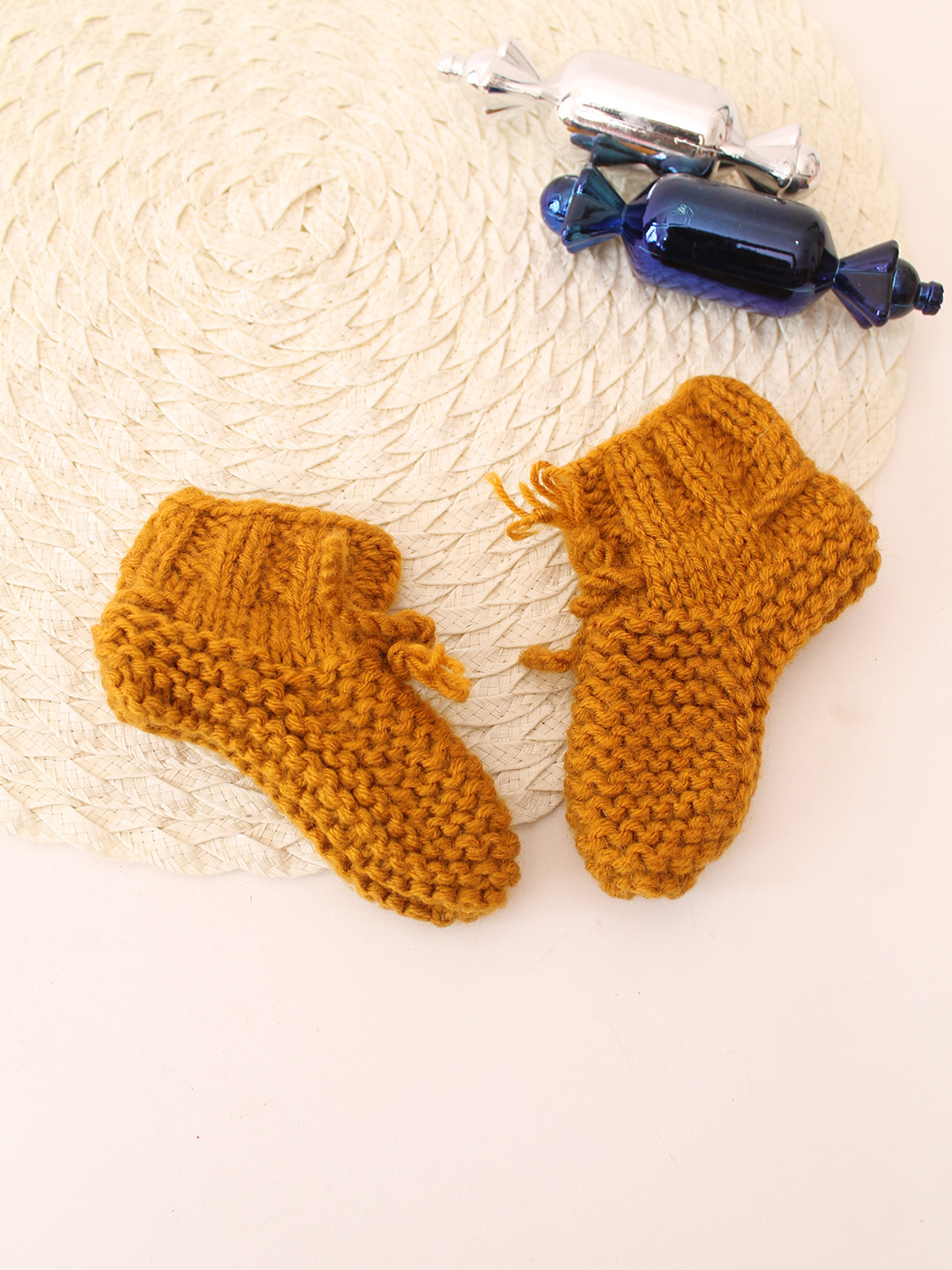 Woonie Handknitted Socks  Mustard