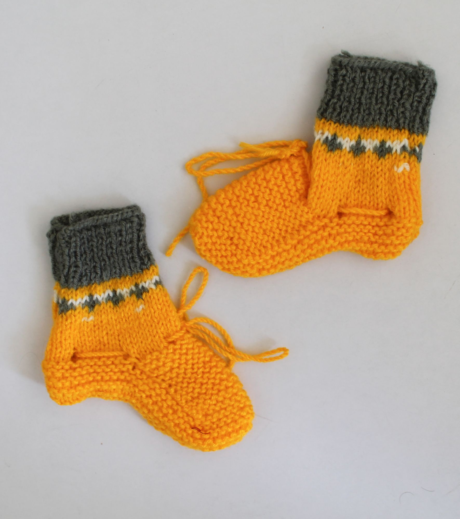 Woonie Color Block Handmade Socks - Yellow