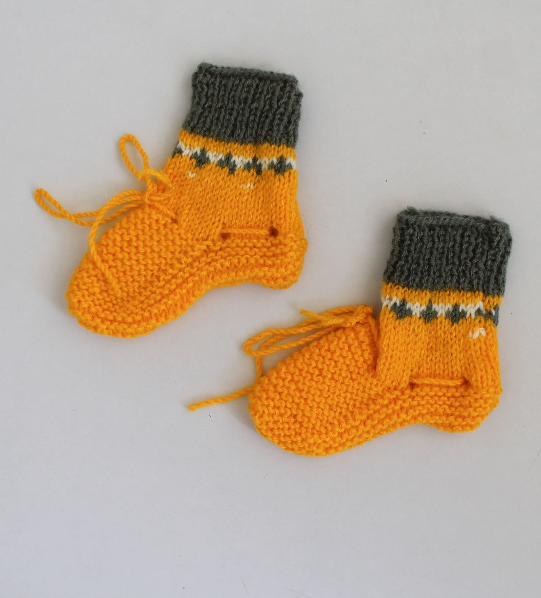 Woonie Color Block Handmade Socks - Yellow