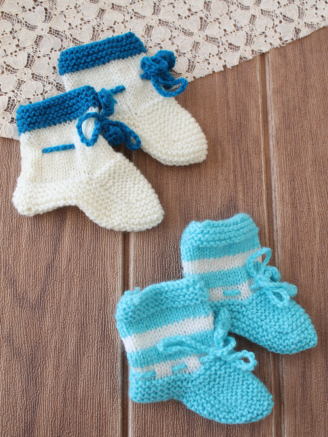 Woonie Handknitted Socks Pack of 2  Blue