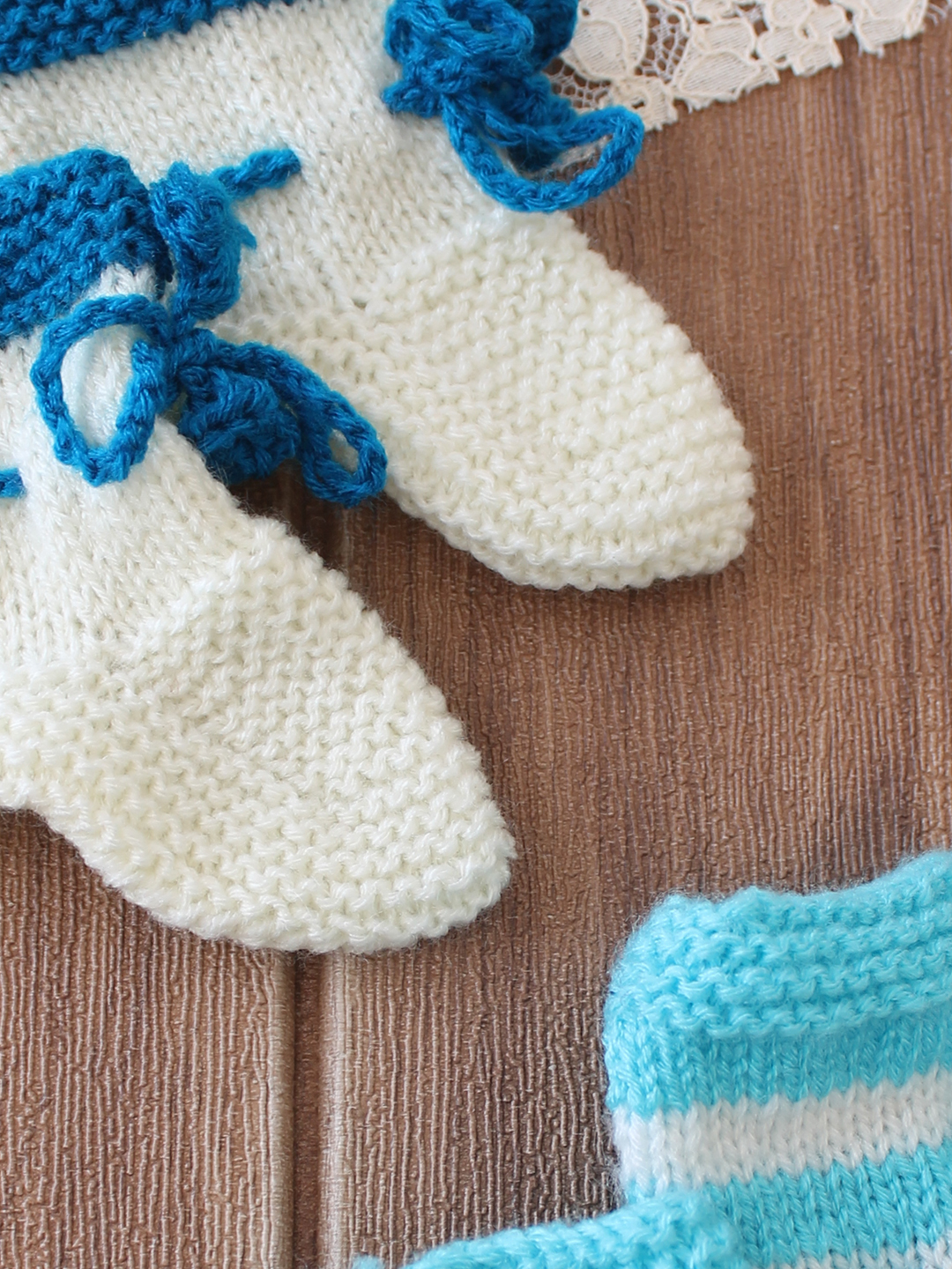 Woonie Handknitted Socks Pack of 2  Blue