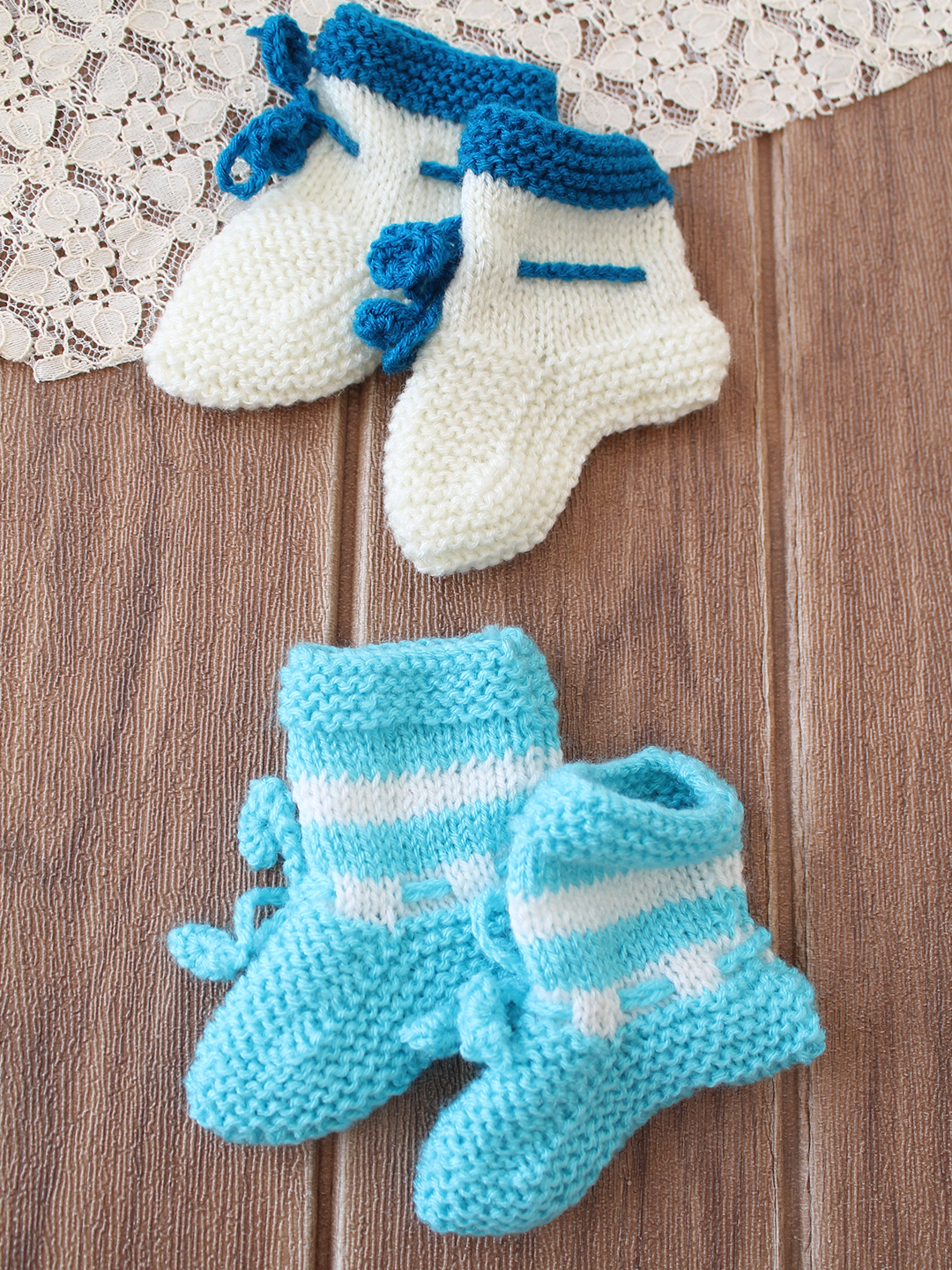 Woonie Handknitted Socks Pack of 2  Blue