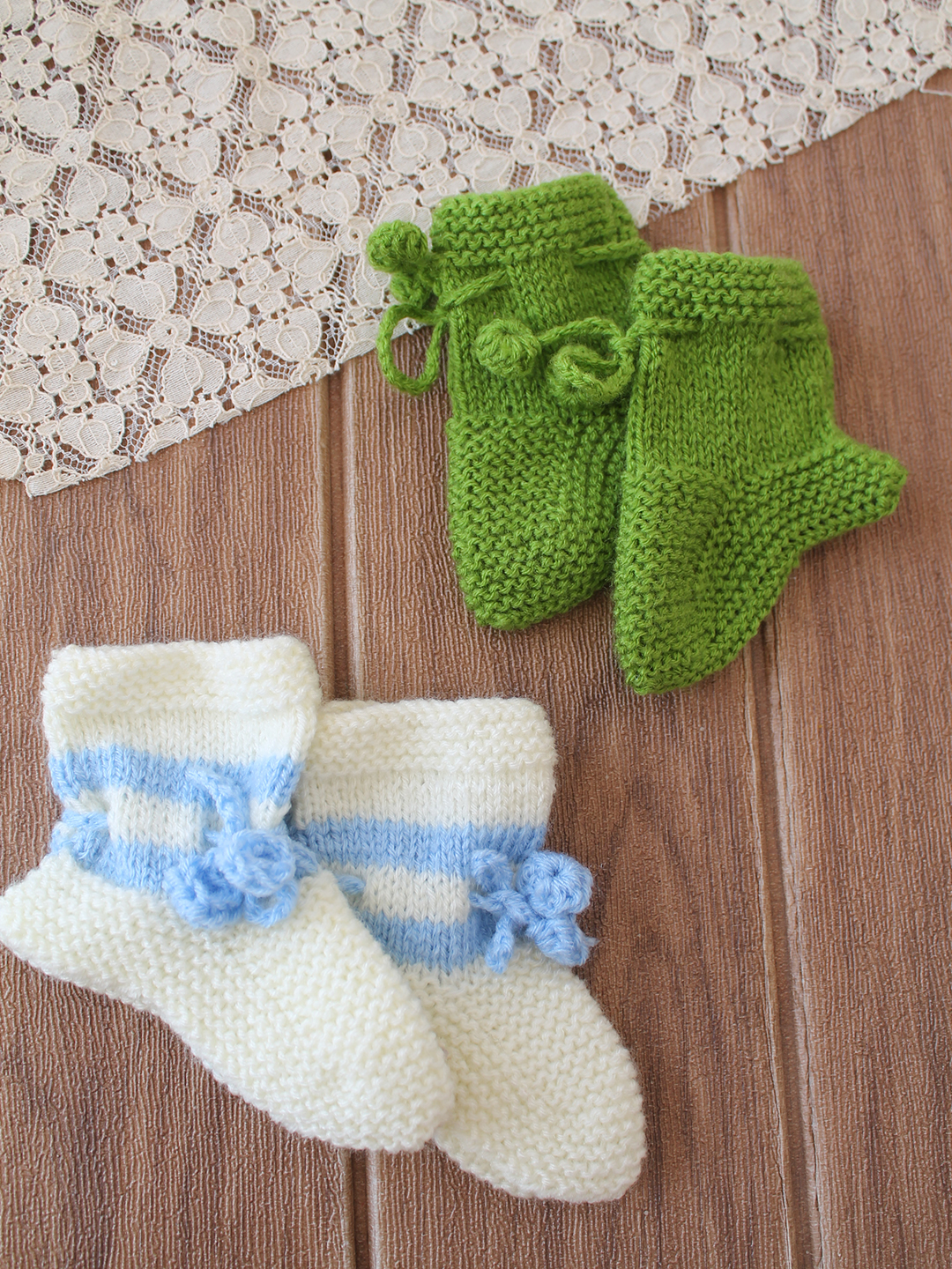 Woonie Handknitted Socks Pack of 2 - Green