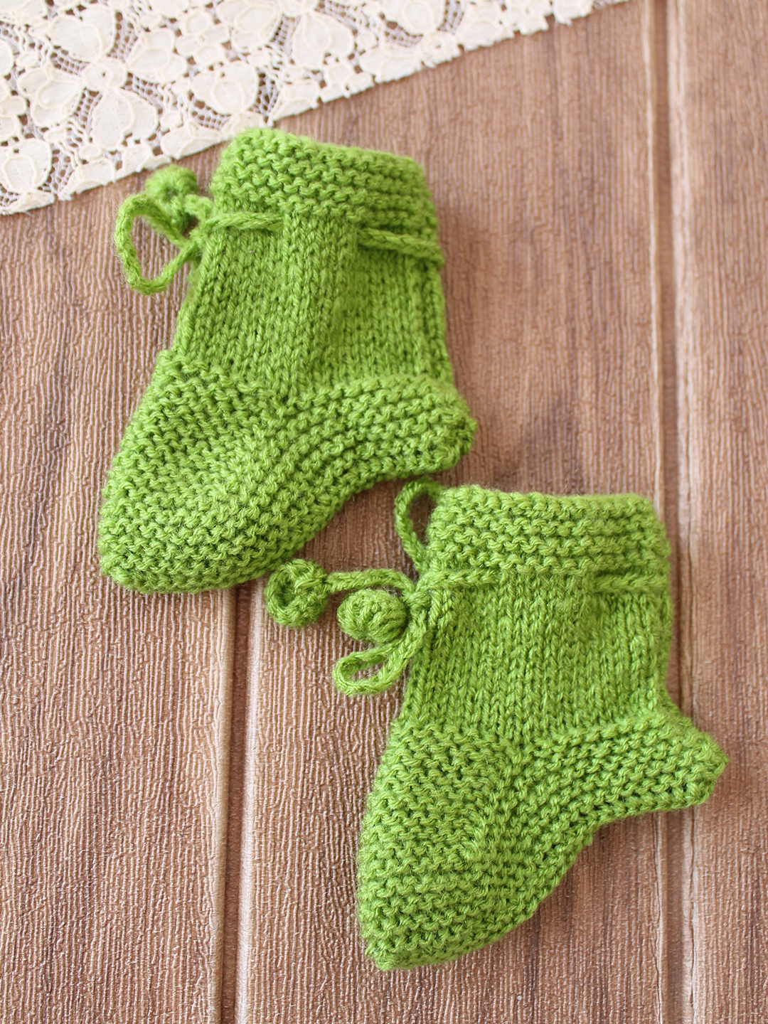 Woonie Handknitted Socks Pack of 2  Green