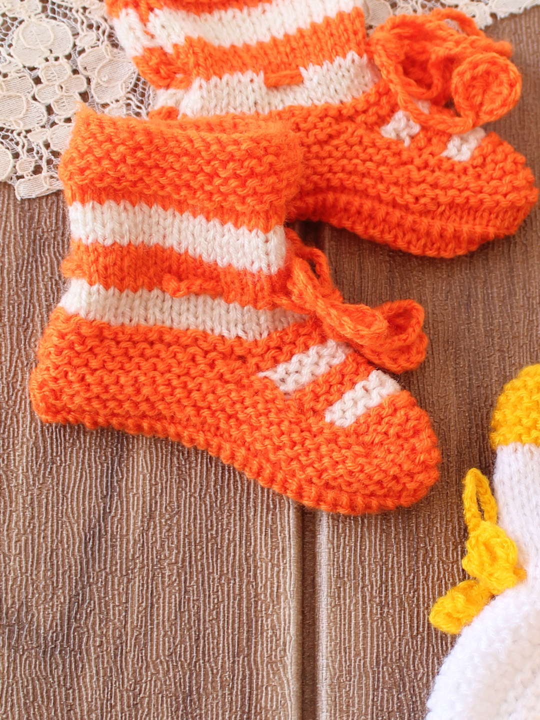 Woonie Handknitted Socks Pack of 2  Orange
