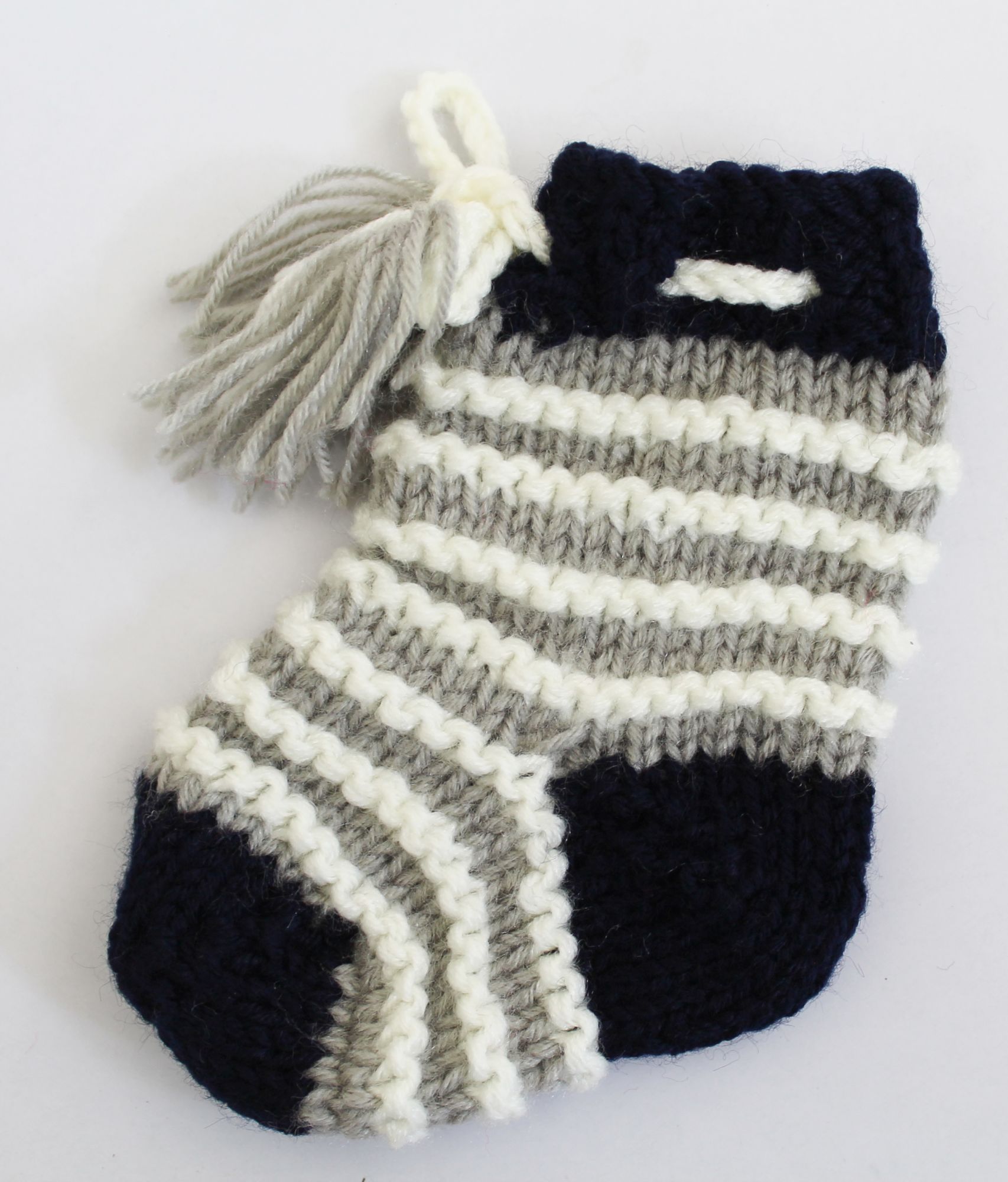 Woonie Striped Handmade Socks - Grey